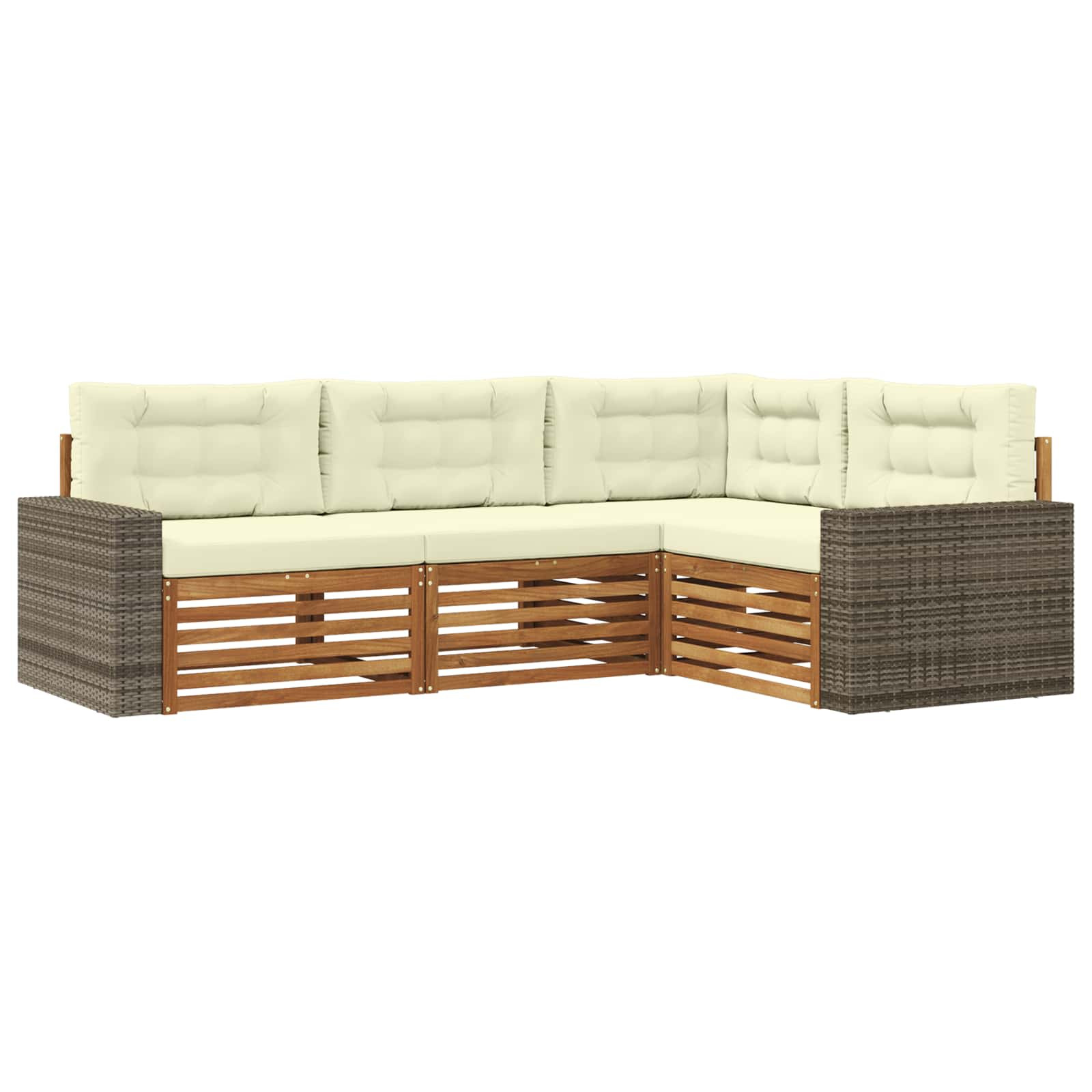 vidaXL Buiten bankenset 4 pcs Naturel