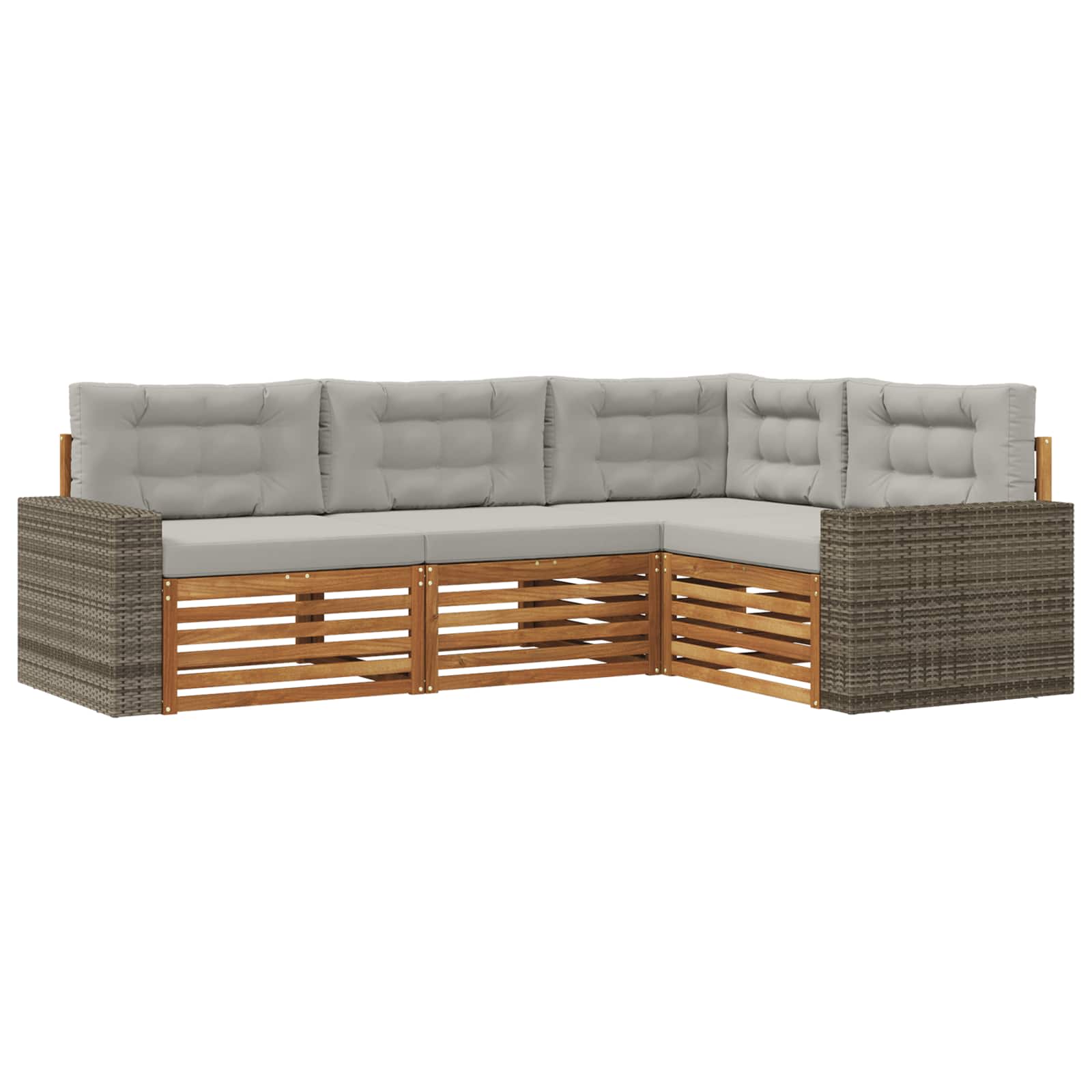 vidaXL Buiten bankenset 4 pcs Naturel