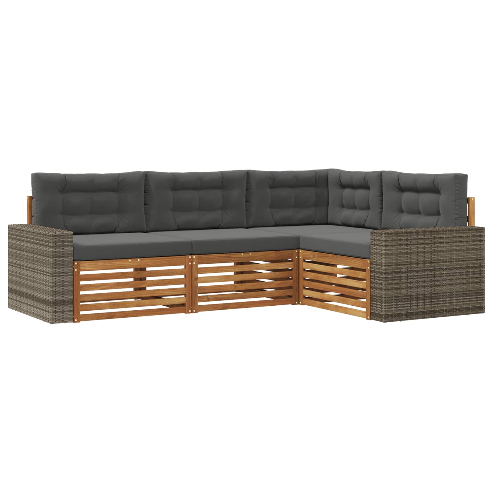 vidaXL Buiten bankenset 4 pcs Naturel