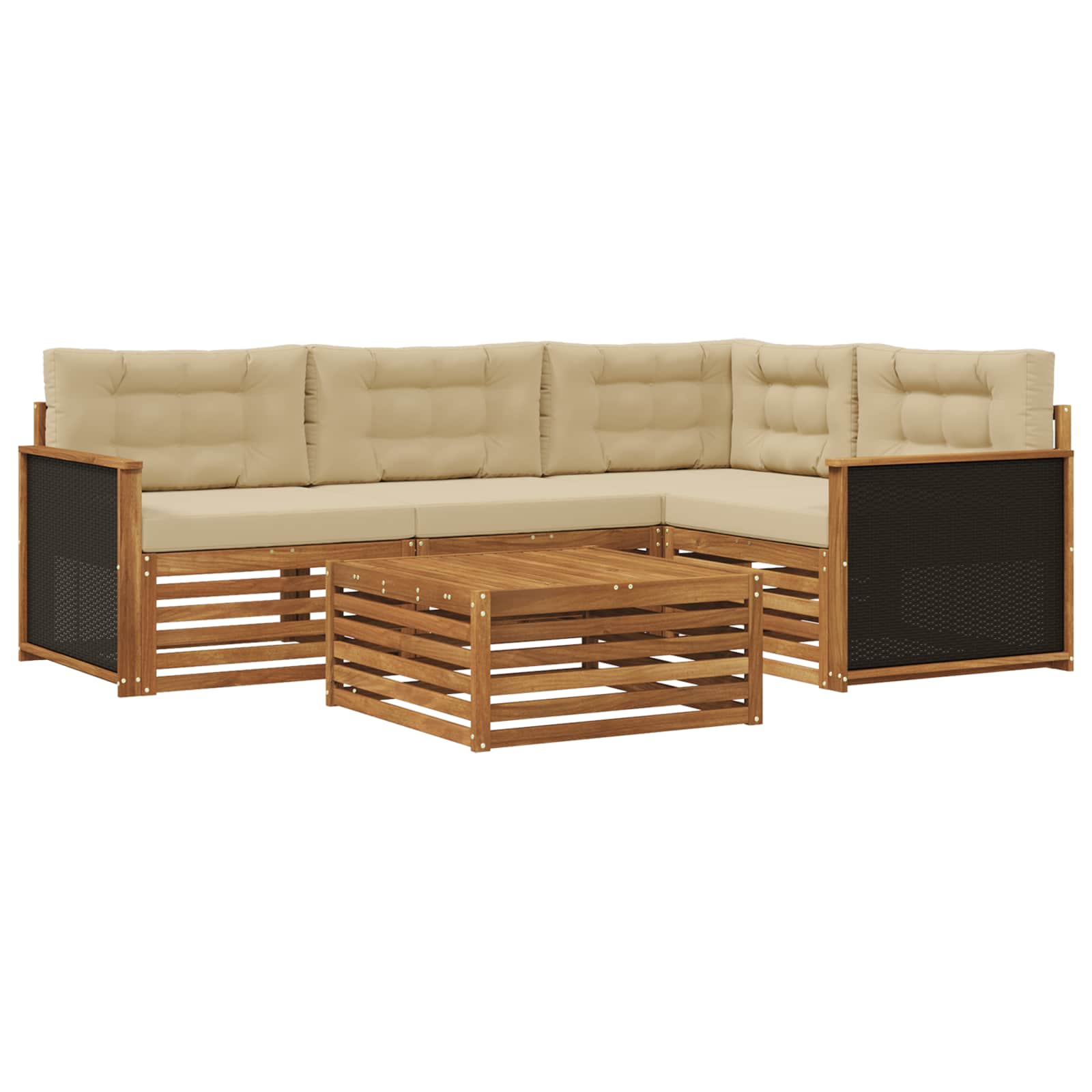vidaXL Buiten bankenset 5 pcs Naturel Massief Acaciahout