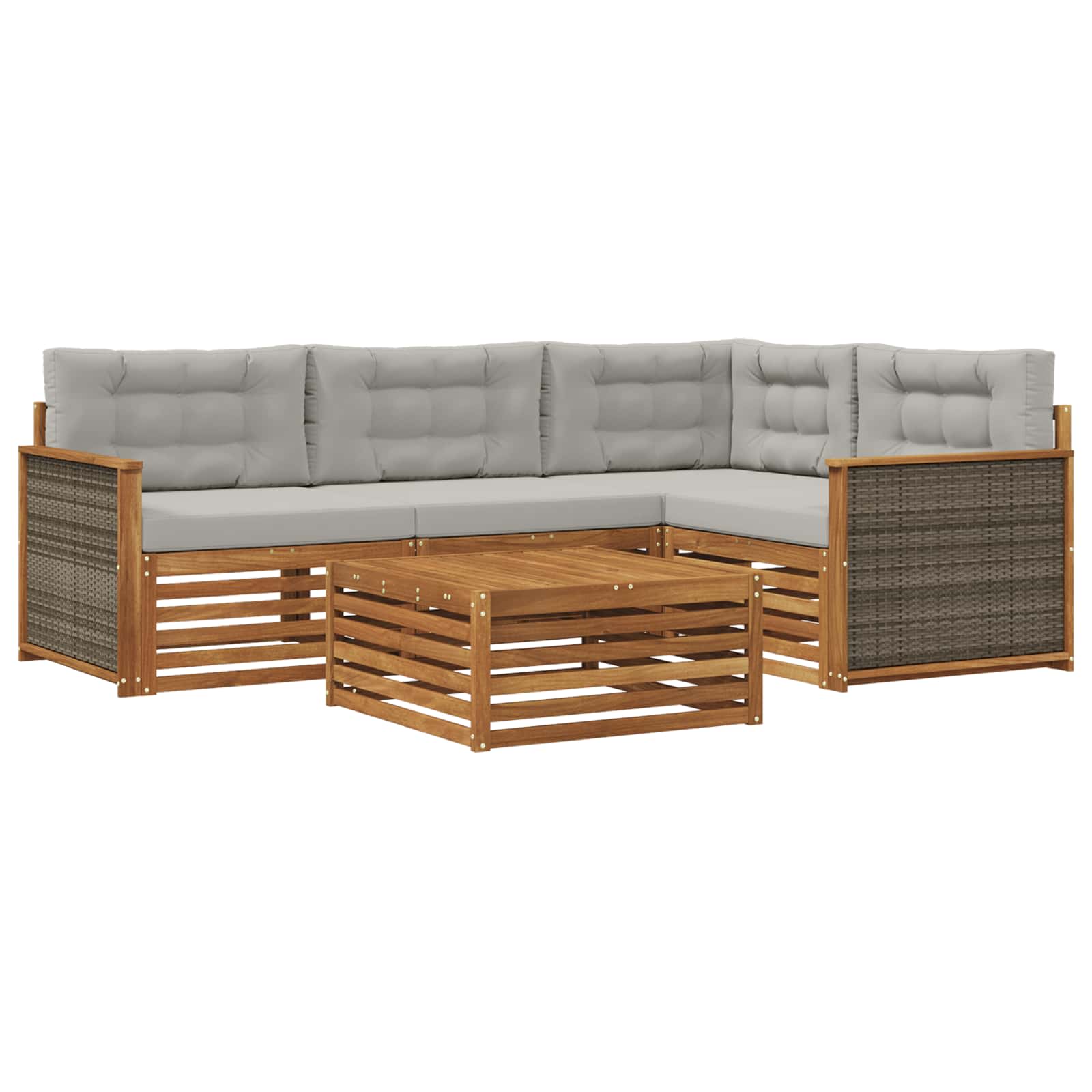 vidaXL Buiten bankenset 5 pcs Naturel Massief Acaciahout