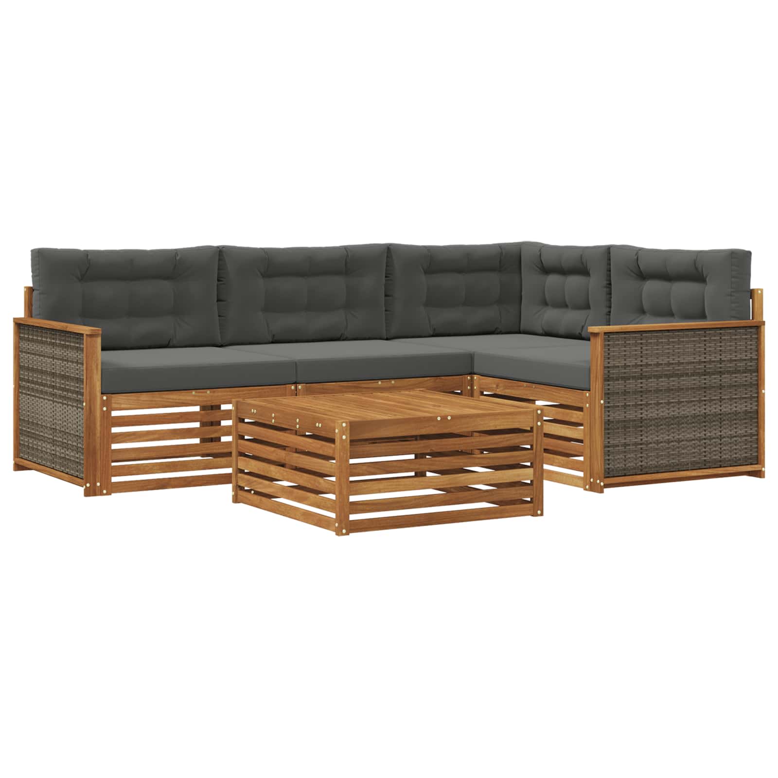 vidaXL Buiten bankenset 5 pcs Naturel Massief Acaciahout