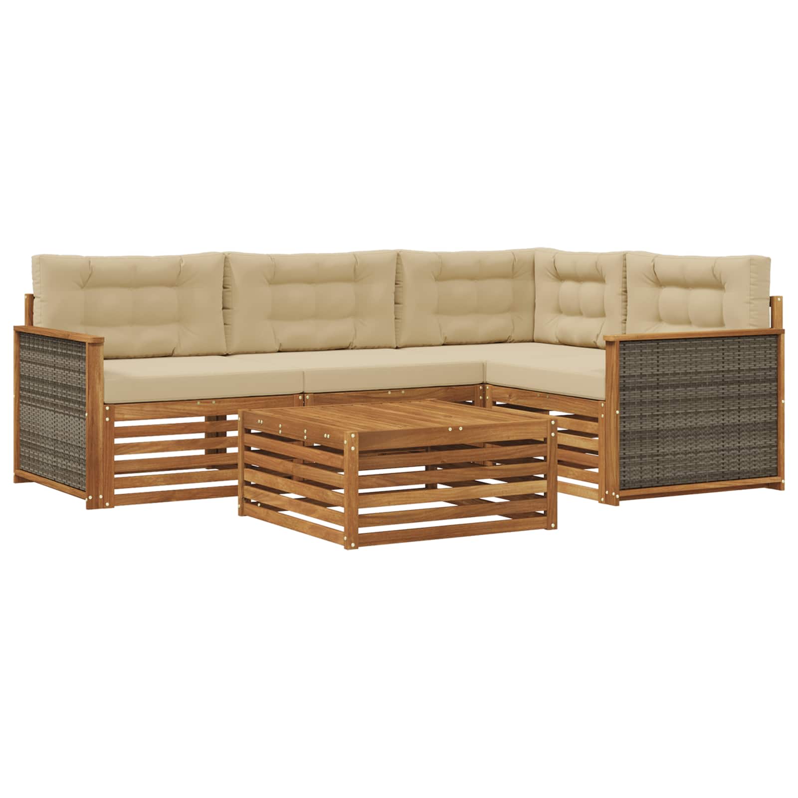 vidaXL Buiten bankenset 5 pcs Naturel Massief Acaciahout