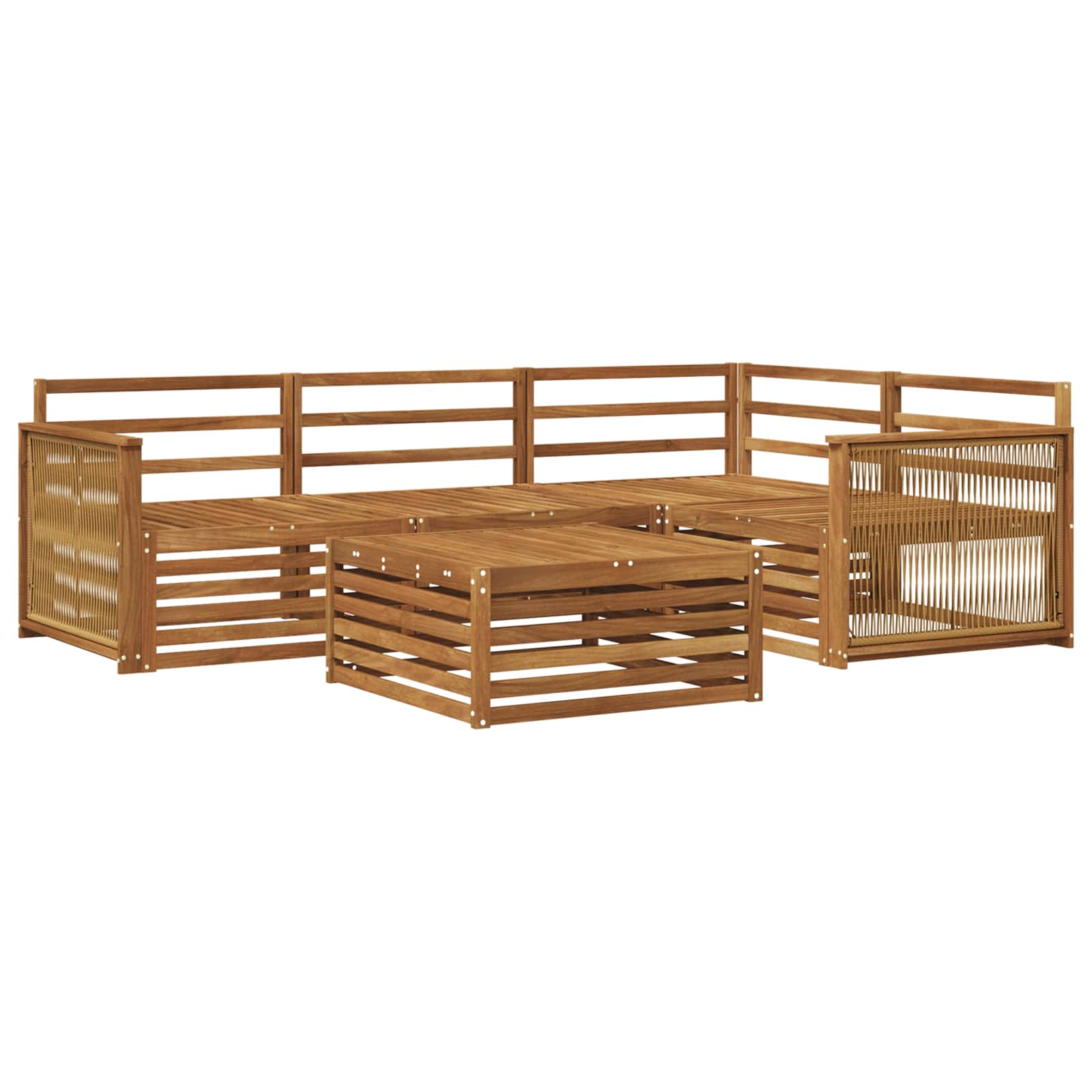 vidaXL Buiten bankenset 5 pcs Naturel Massief Acaciahout