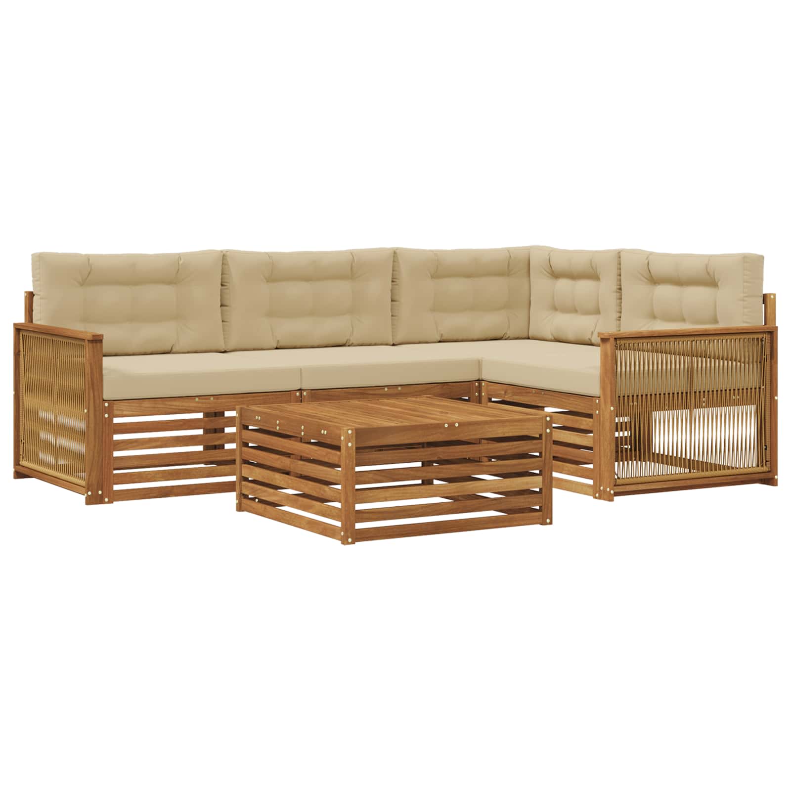 vidaXL Buiten bankenset 5 pcs Naturel Massief Acaciahout