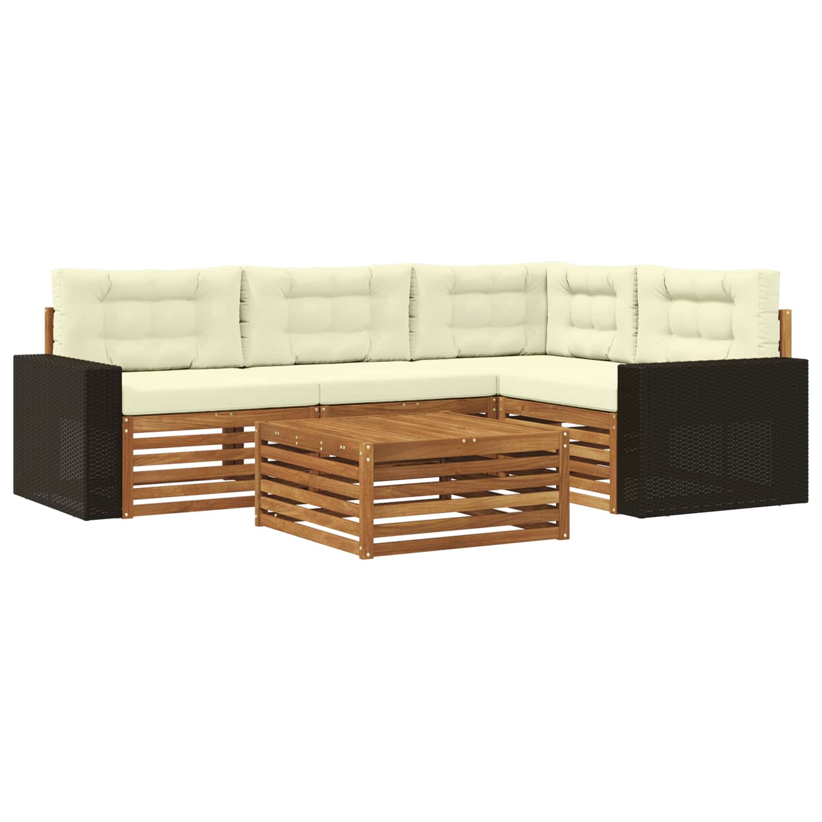 vidaXL Buiten bankenset 5 pcs Naturel Massief Acaciahout