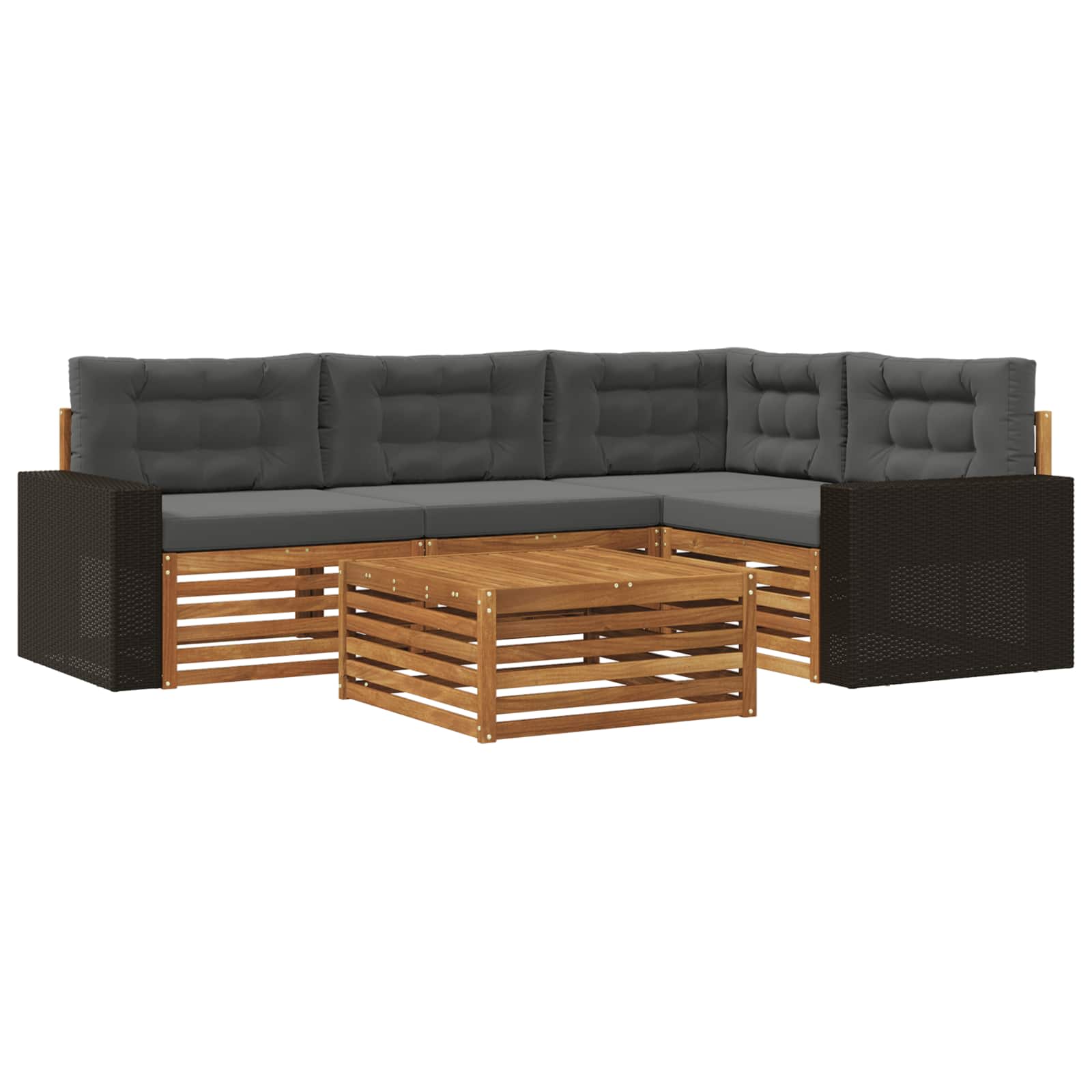 vidaXL Buiten bankenset 5 pcs Naturel Massief Acaciahout