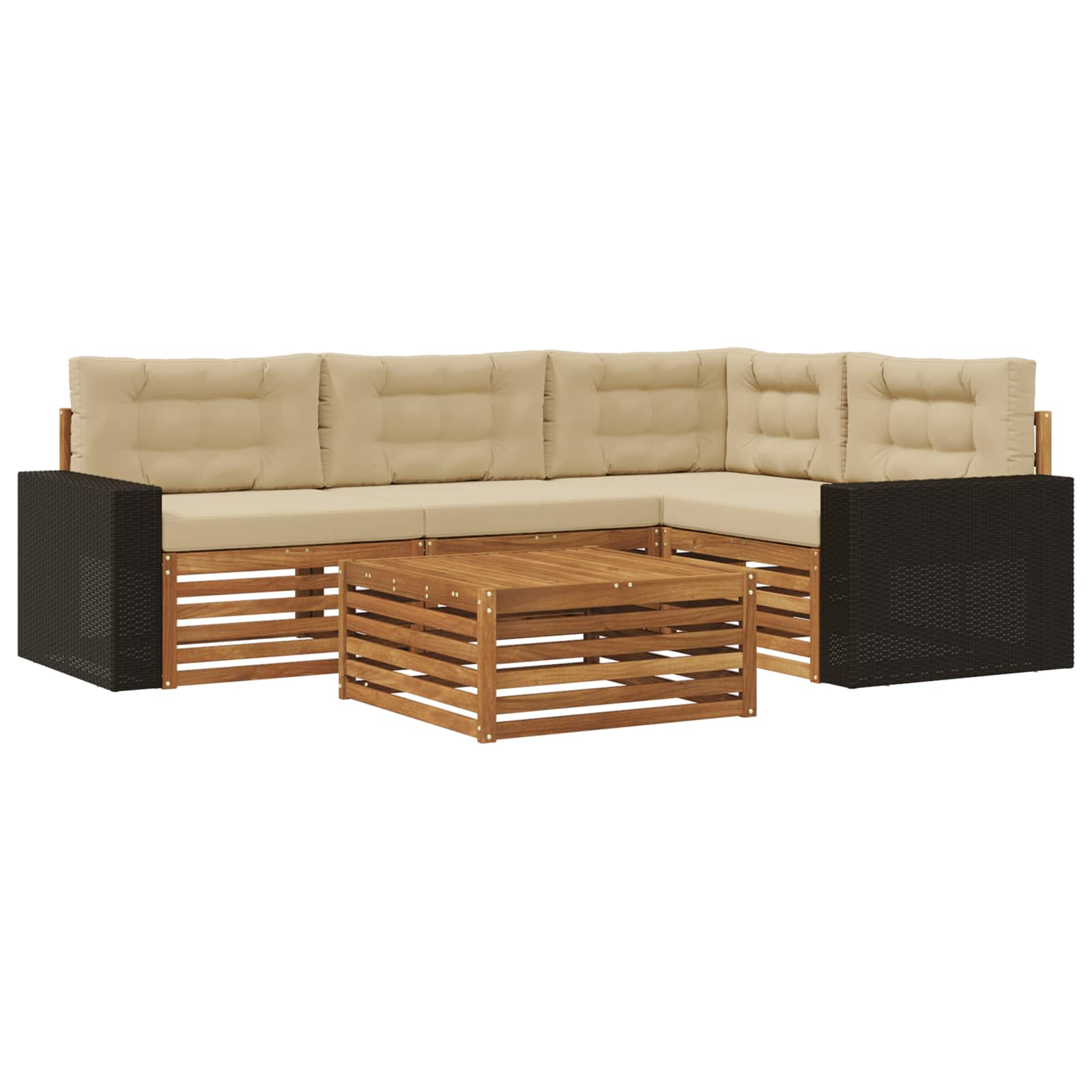 vidaXL Buiten bankenset 5 pcs Naturel Massief Acaciahout