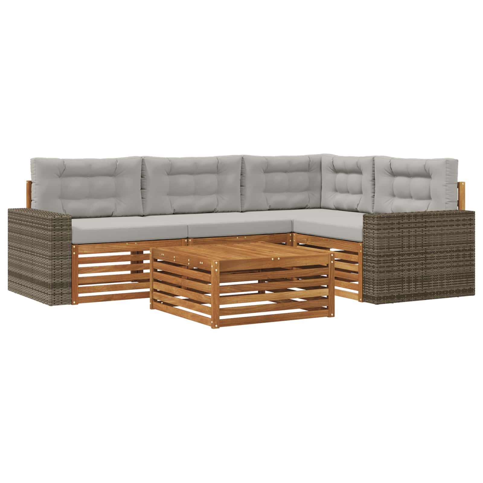 vidaXL Buiten bankenset 5 pcs Naturel Massief Acaciahout