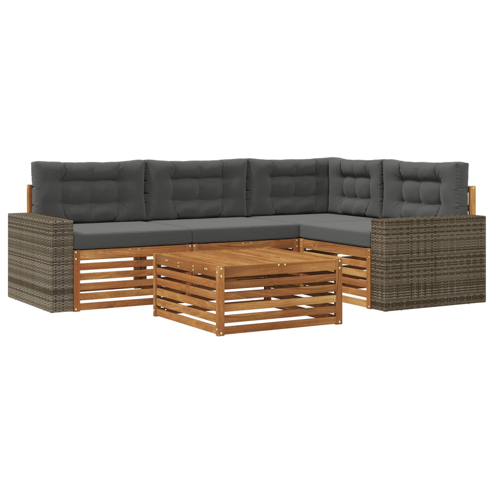 vidaXL Buiten bankenset 5 pcs Naturel Massief Acaciahout