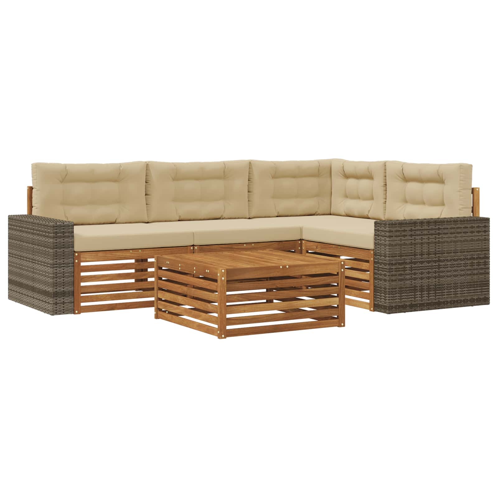 vidaXL Buiten bankenset 5 pcs Naturel Massief Acaciahout