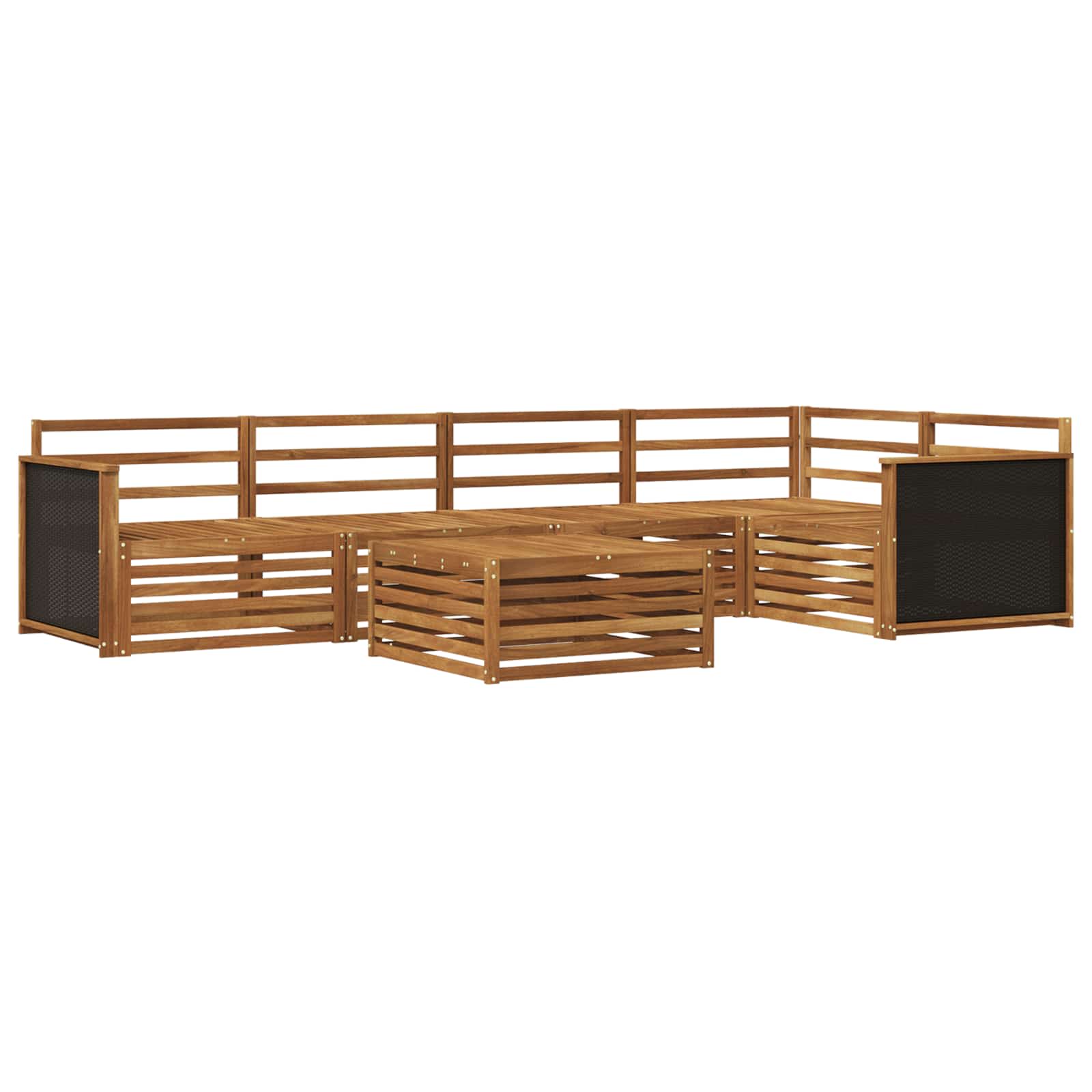 vidaXL Buiten bankenset 6 pcs Naturel Massief Acaciahout