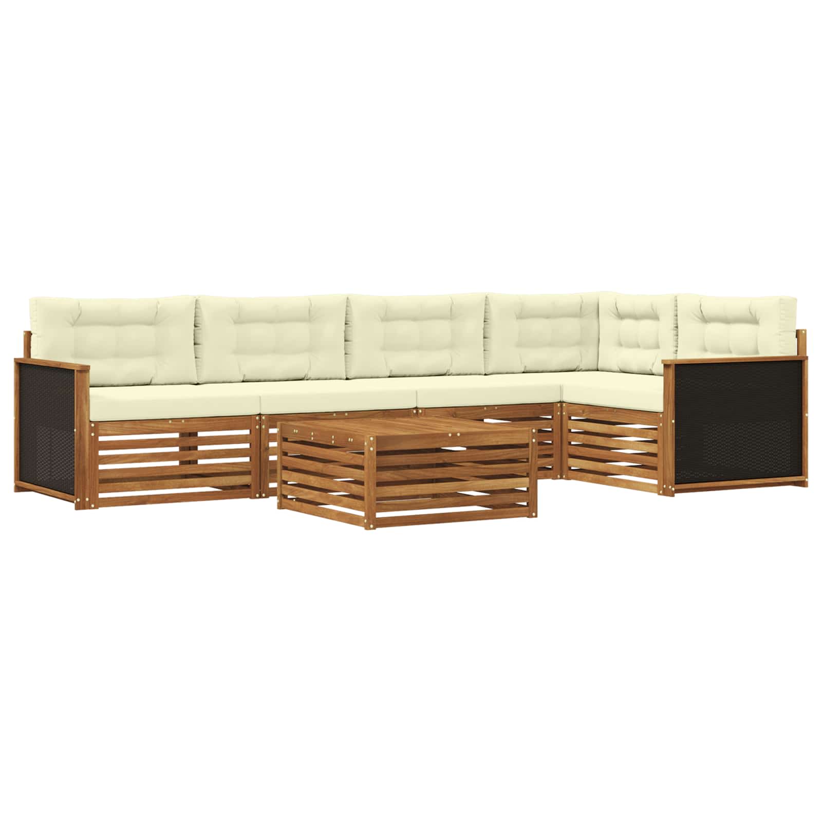 vidaXL Buiten bankenset 6 pcs Naturel Massief Acaciahout