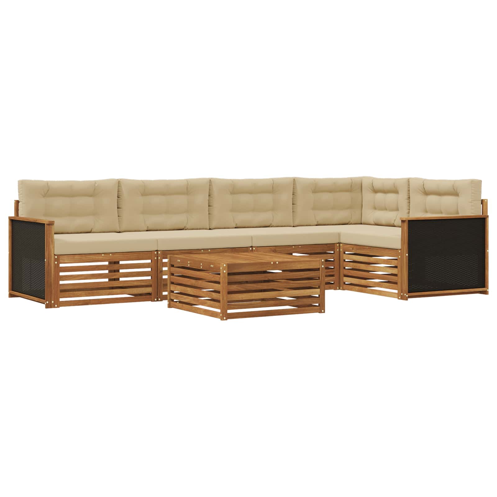 vidaXL Buiten bankenset 6 pcs Naturel Massief Acaciahout