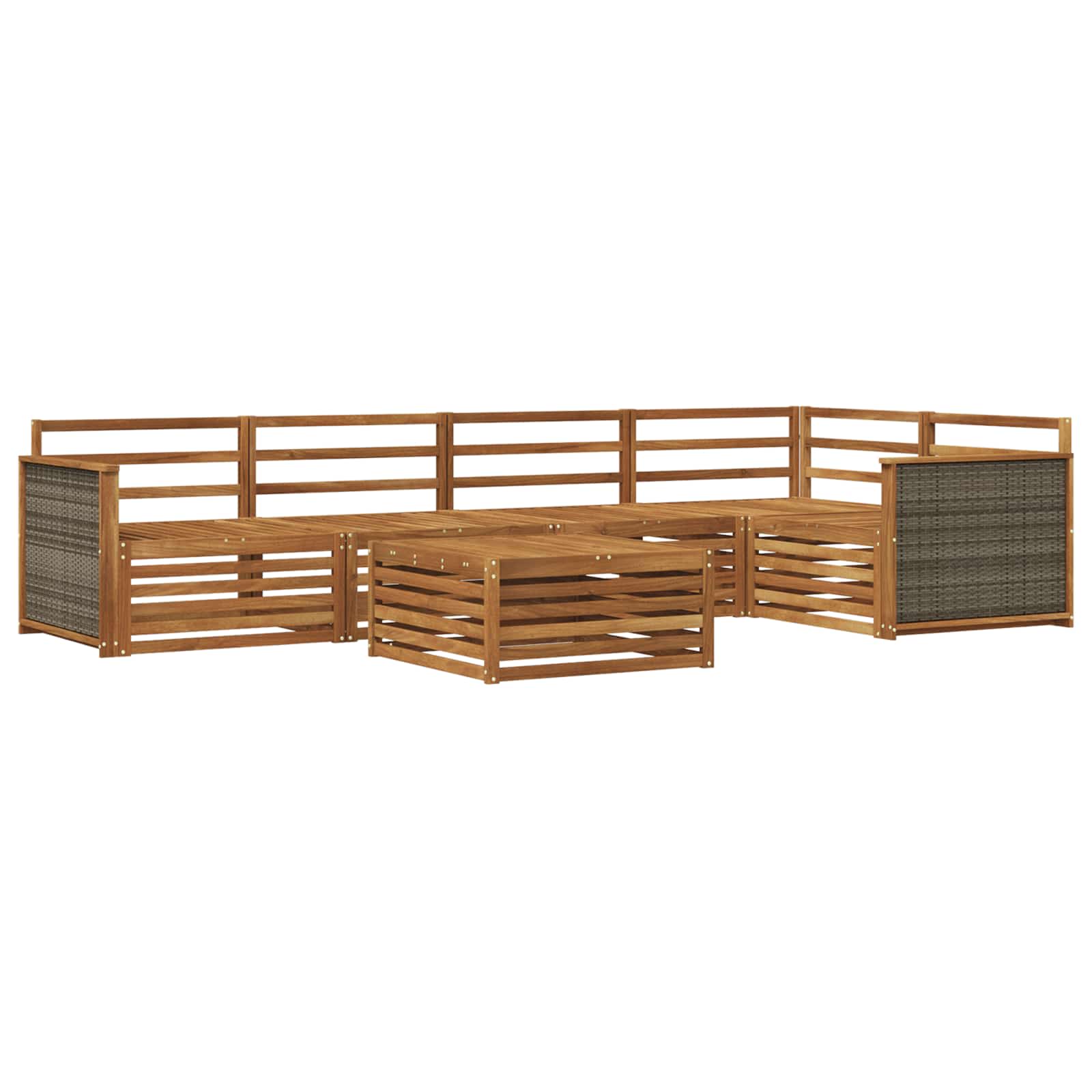 vidaXL Buiten bankenset 6 pcs Naturel Massief Acaciahout