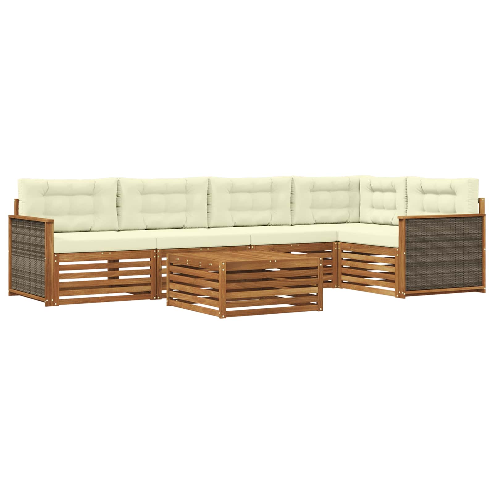 vidaXL Buiten bankenset 6 pcs Naturel Massief Acaciahout