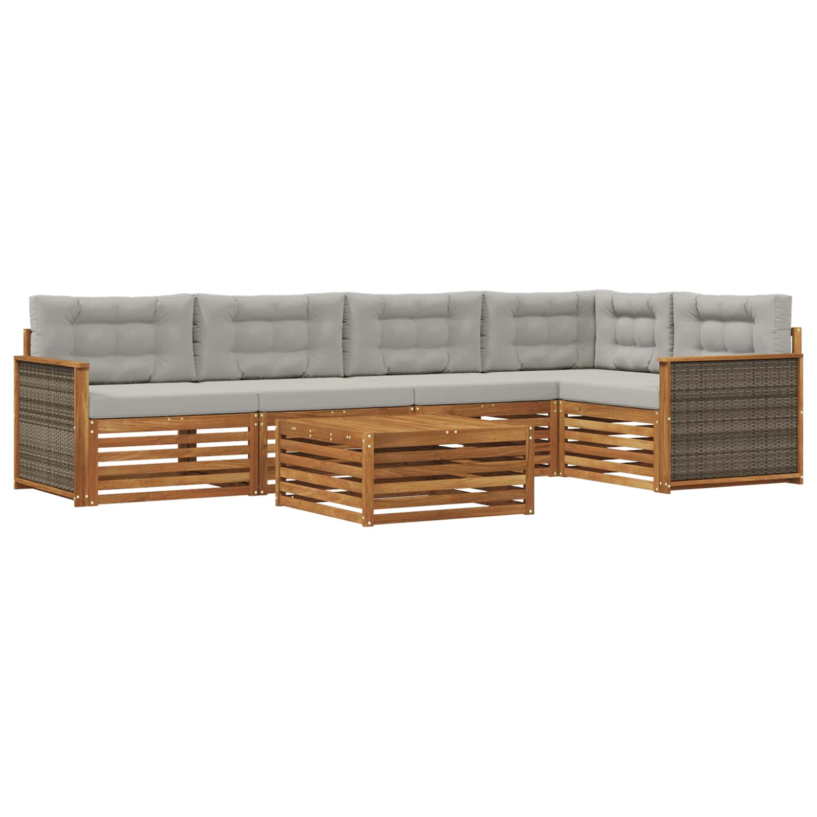 vidaXL Buiten bankenset 6 pcs Naturel Massief Acaciahout