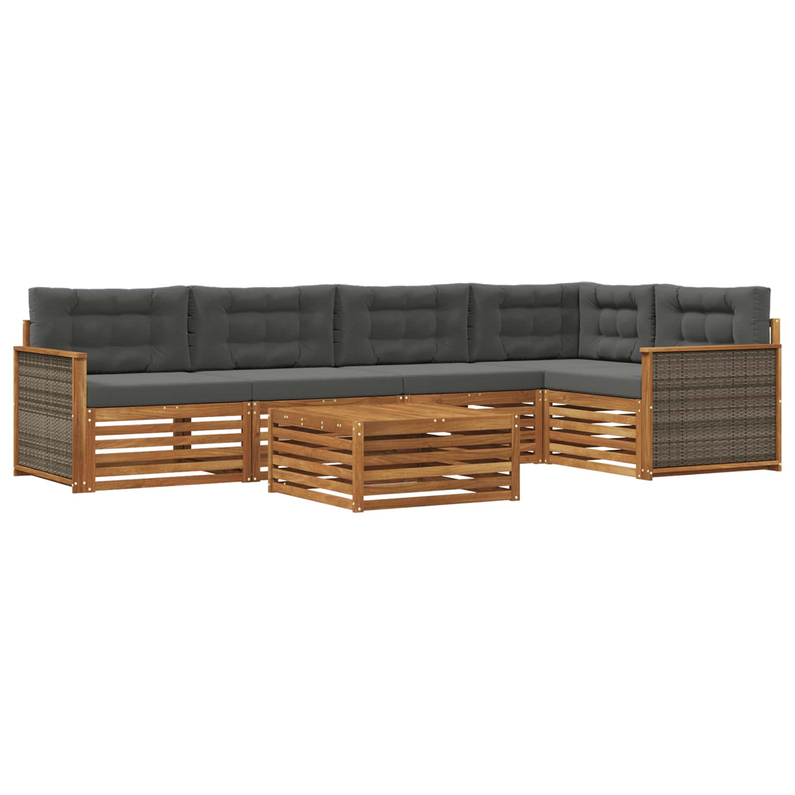 vidaXL Buiten bankenset 6 pcs Naturel Massief Acaciahout