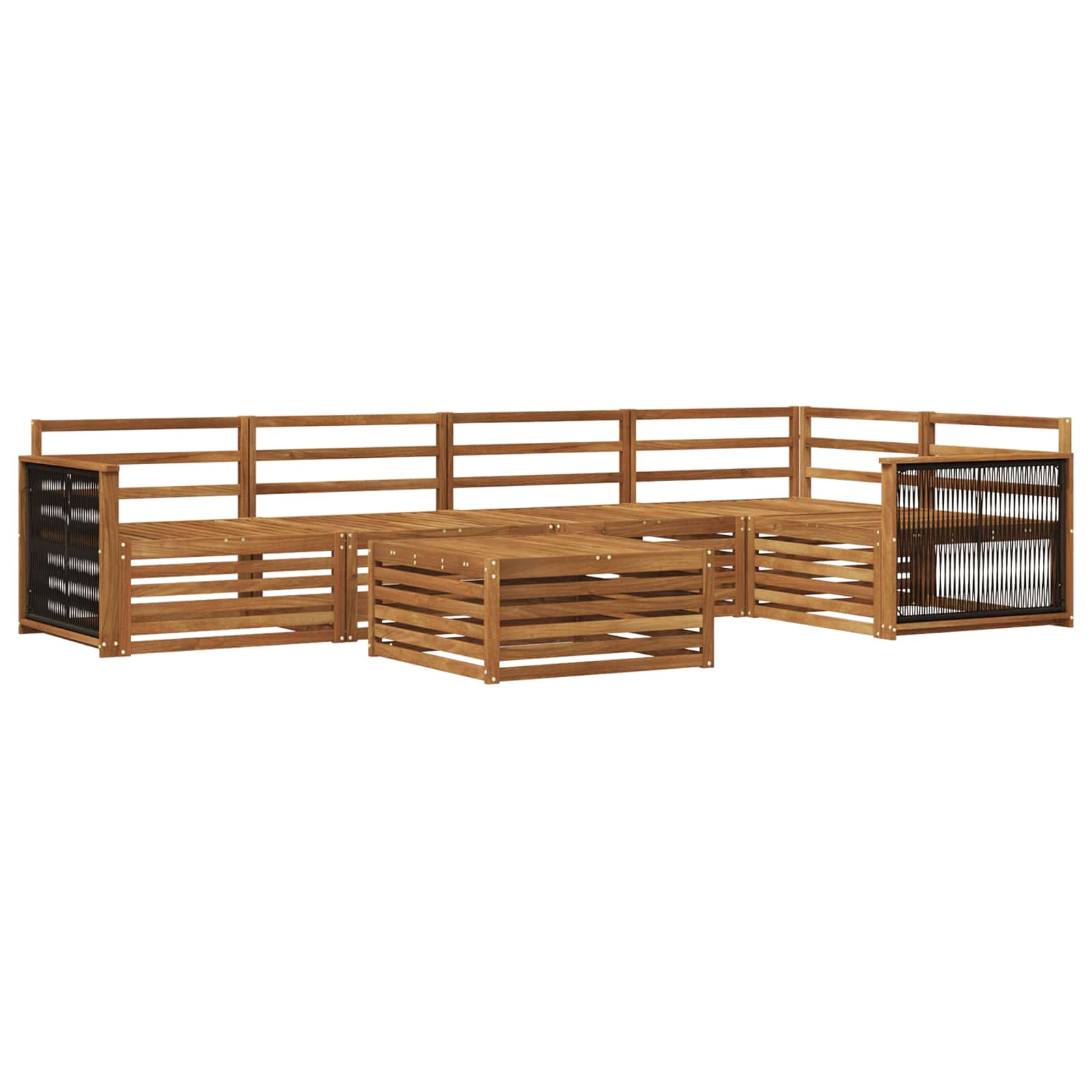 vidaXL Buiten bankenset 6 pcs Naturel Massief Acaciahout