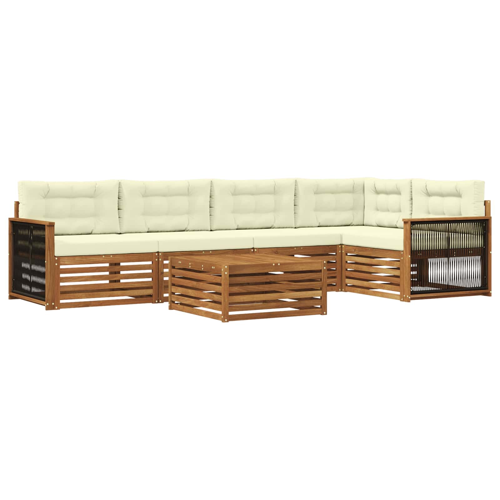 vidaXL Buiten bankenset 6 pcs Naturel Massief Acaciahout