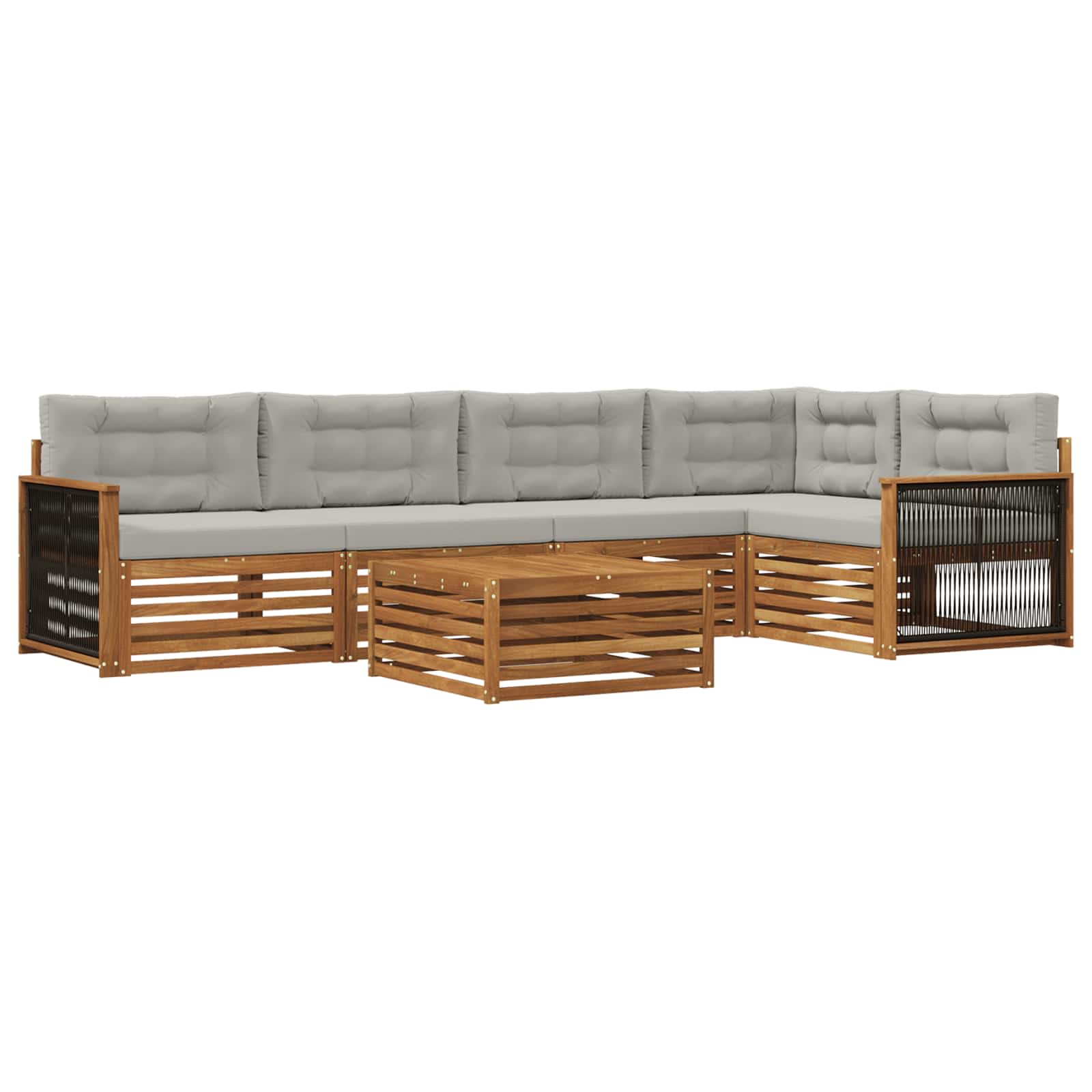 vidaXL Buiten bankenset 6 pcs Naturel Massief Acaciahout