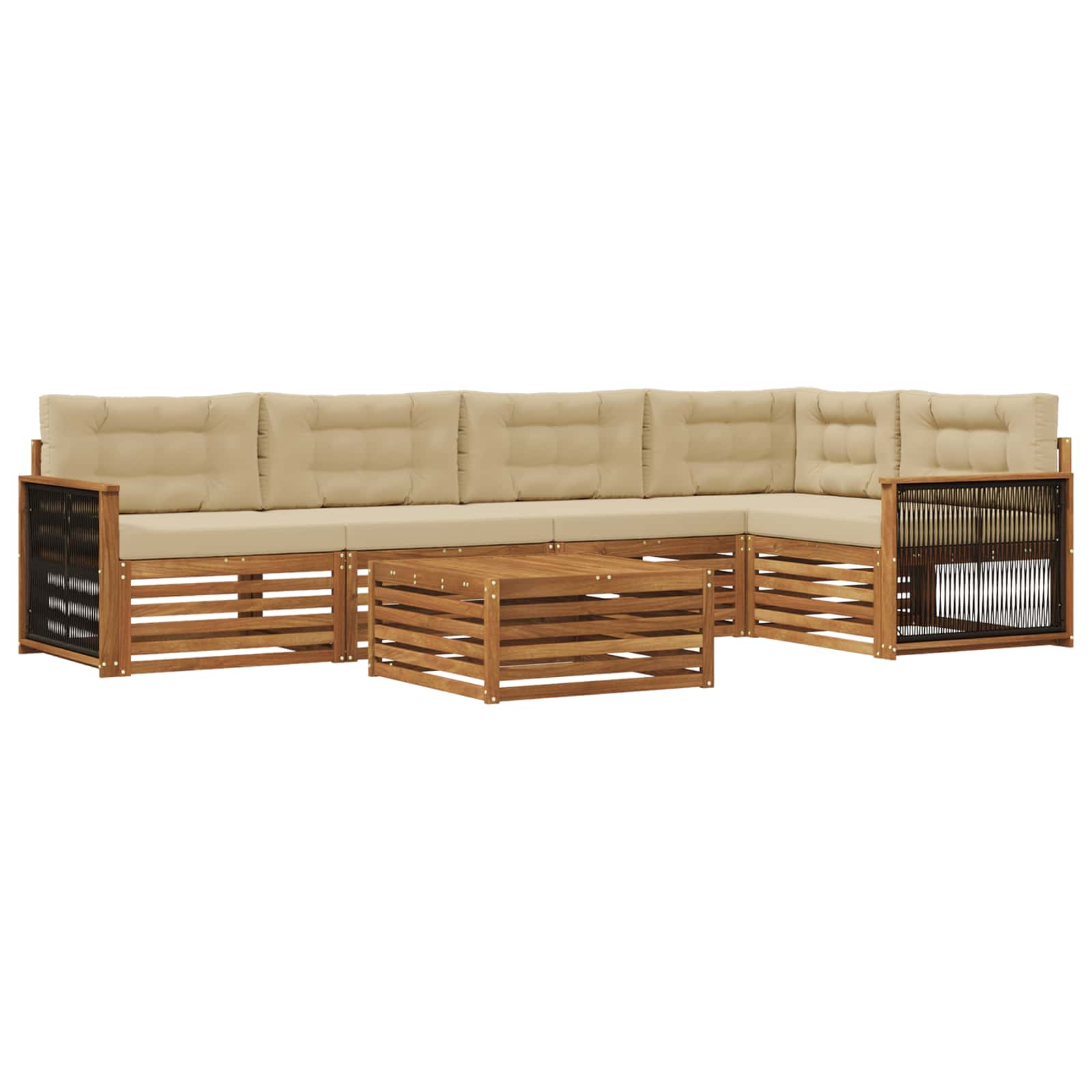 vidaXL Buiten bankenset 6 pcs Naturel Massief Acaciahout
