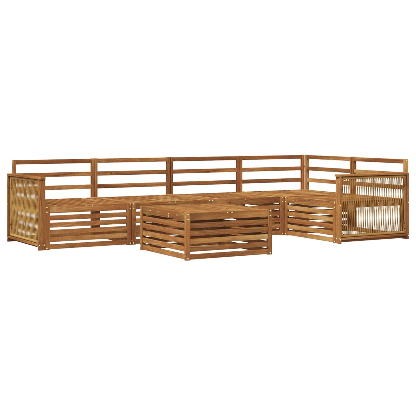 vidaXL Buiten bankenset 6 pcs Naturel Massief Acaciahout