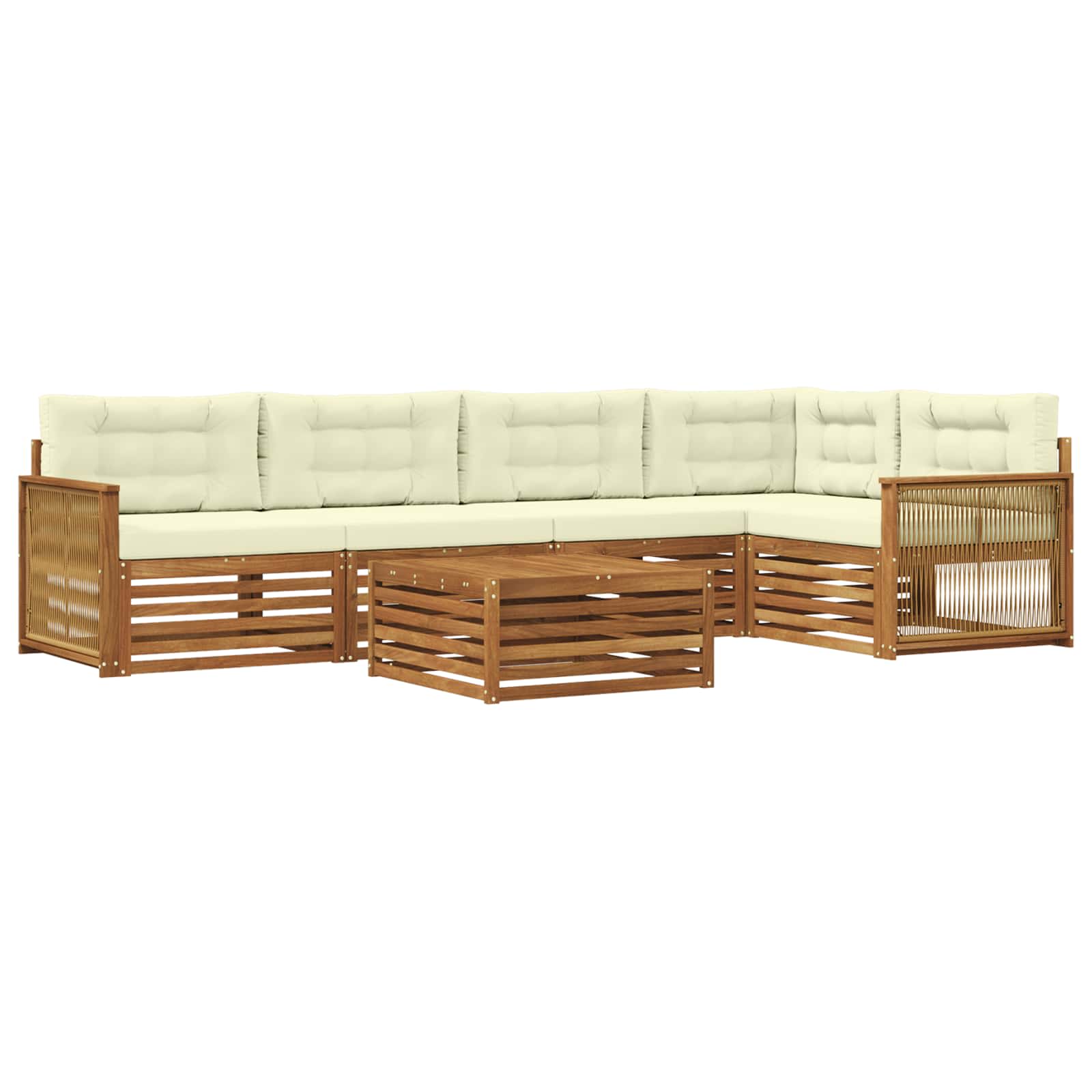 vidaXL Buiten bankenset 6 pcs Naturel Massief Acaciahout