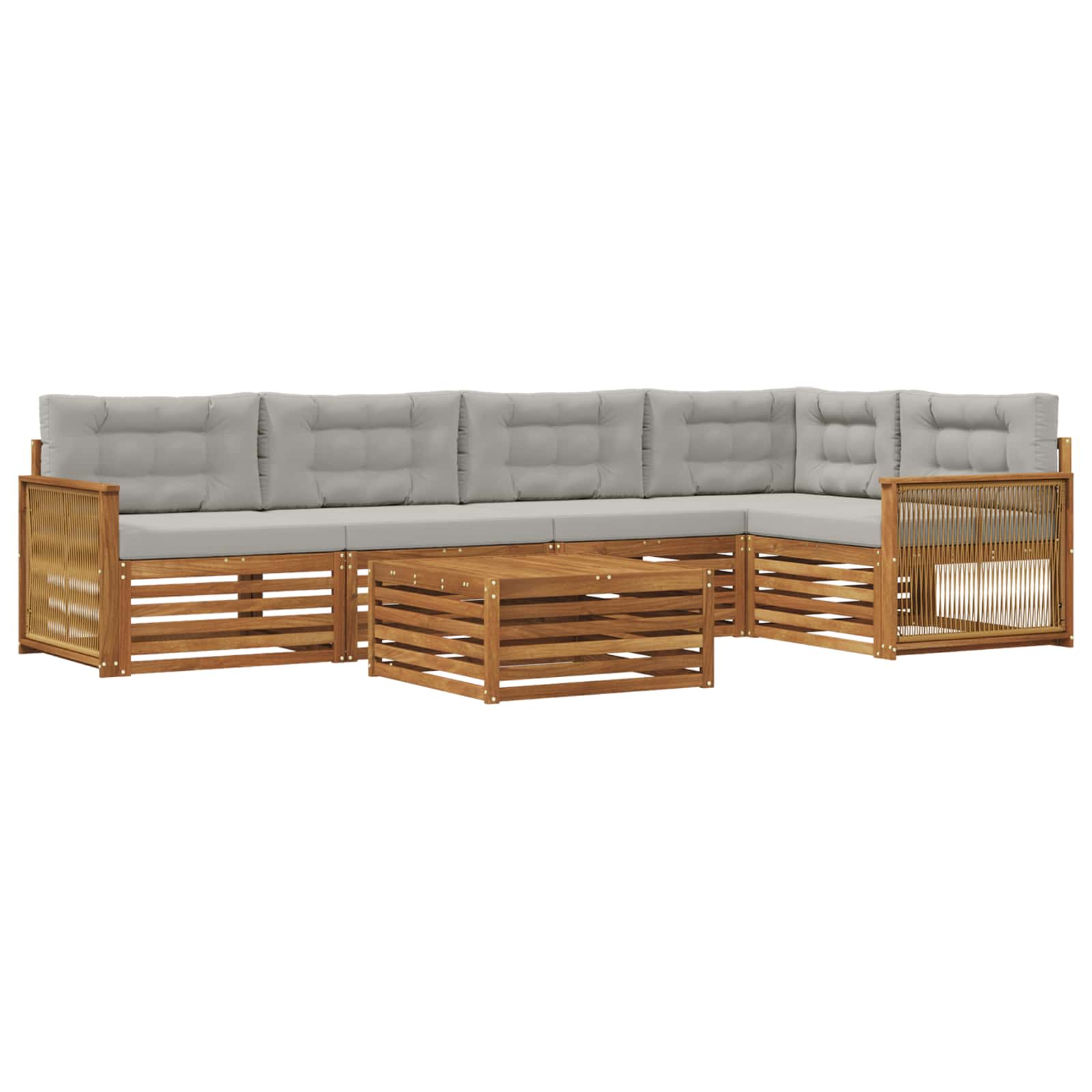vidaXL Buiten bankenset 6 pcs Naturel Massief Acaciahout