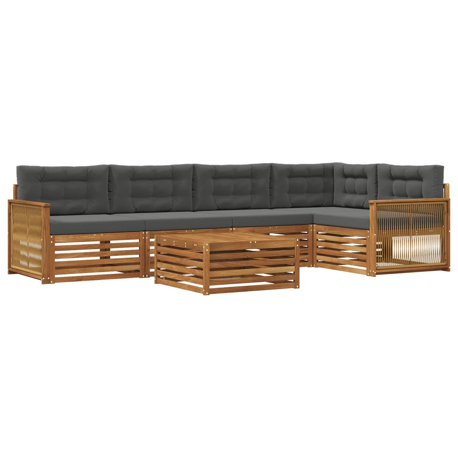 vidaXL Buiten bankenset 6 pcs Naturel Massief Acaciahout