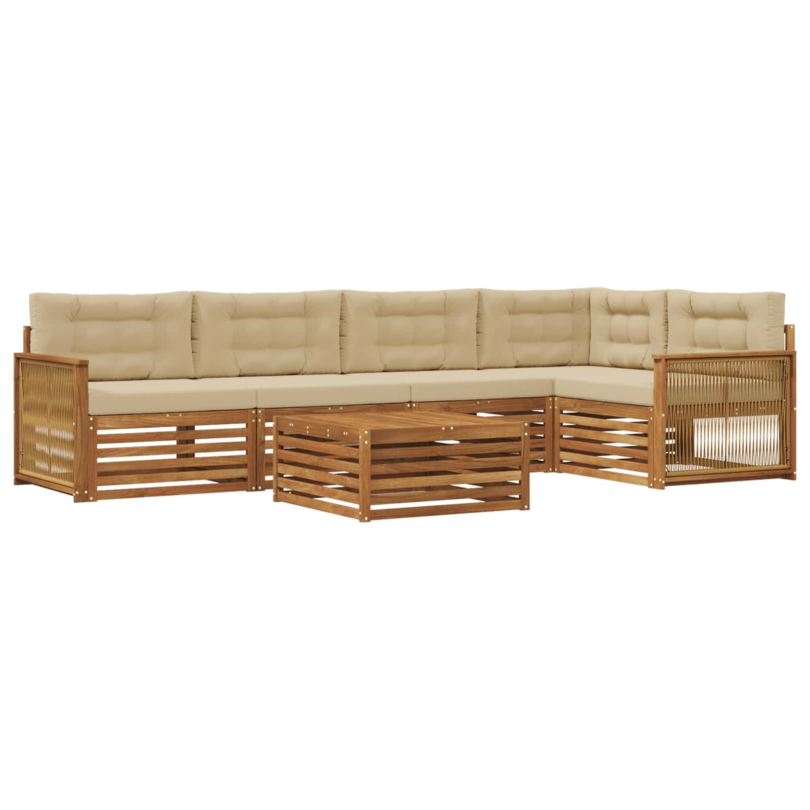 vidaXL Buiten bankenset 6 pcs Naturel Massief Acaciahout