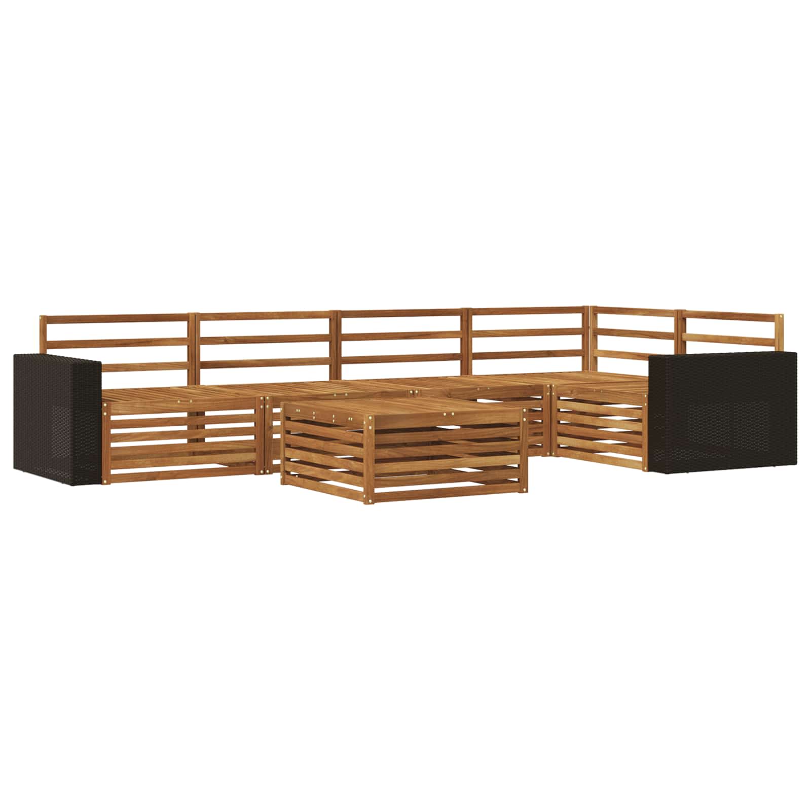 vidaXL Buiten bankenset 6 pcs Naturel Massief Acaciahout