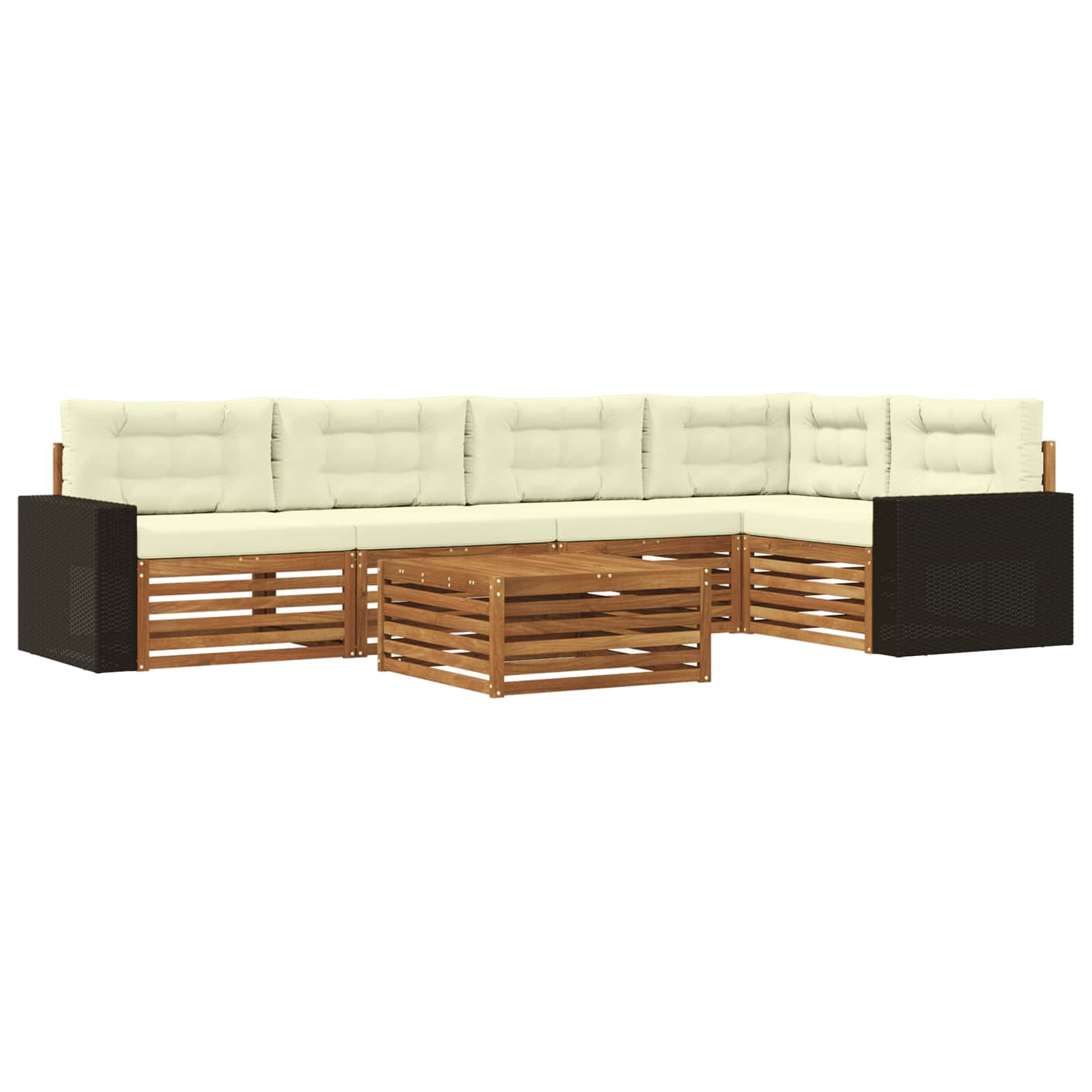 vidaXL Buiten bankenset 6 pcs Naturel Massief Acaciahout
