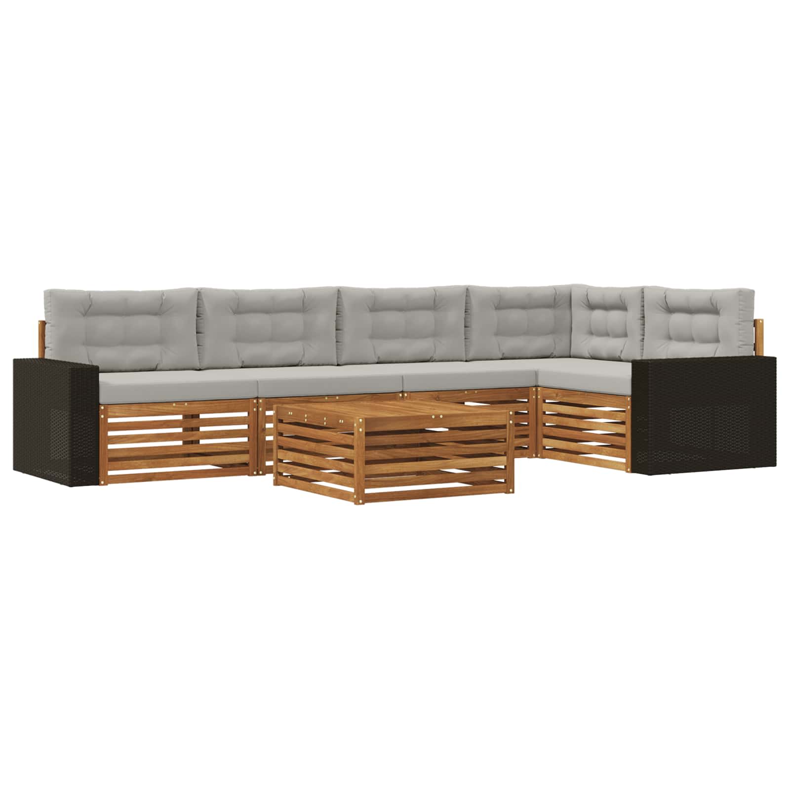 vidaXL Buiten bankenset 6 pcs Naturel Massief Acaciahout