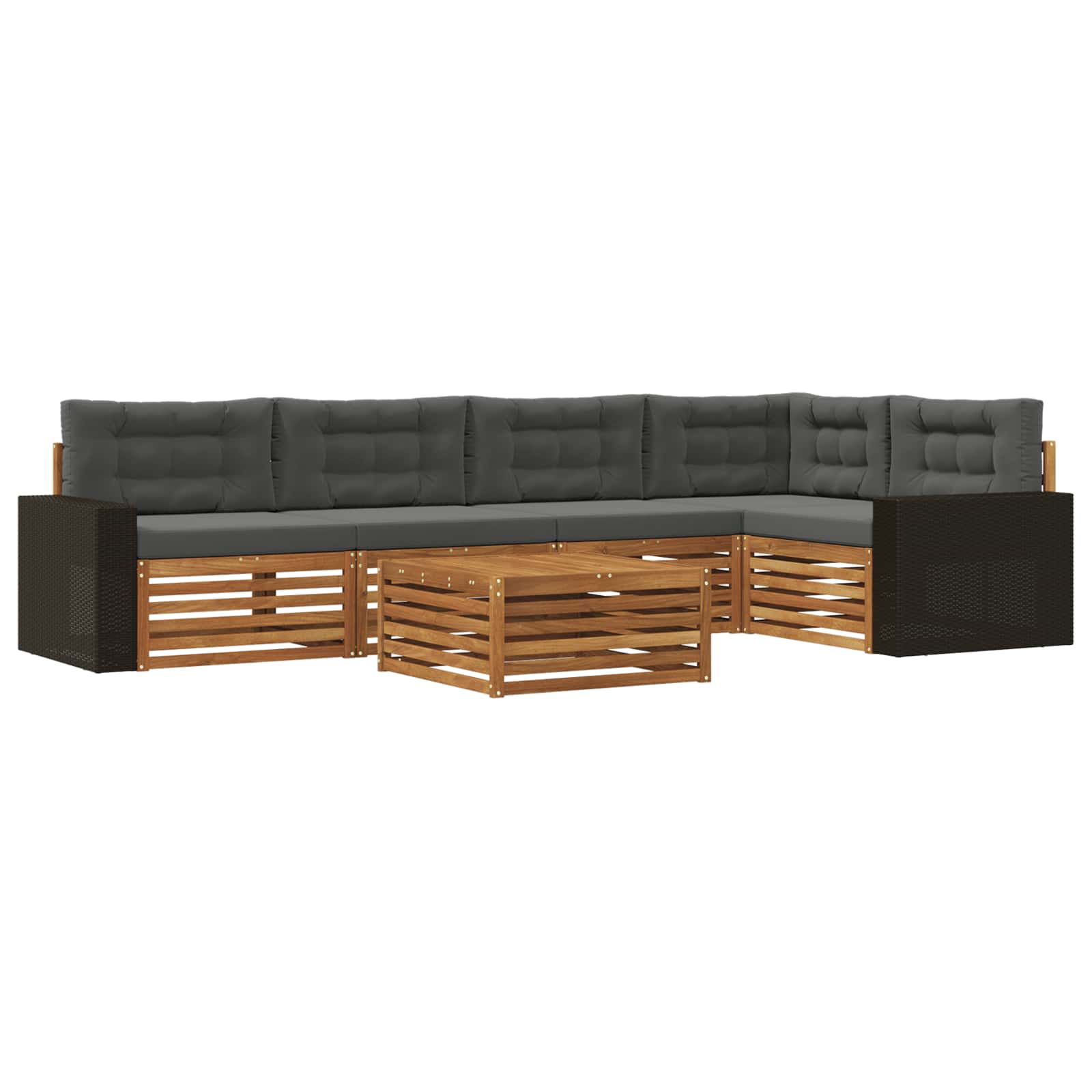 vidaXL Buiten bankenset 6 pcs Naturel Massief Acaciahout