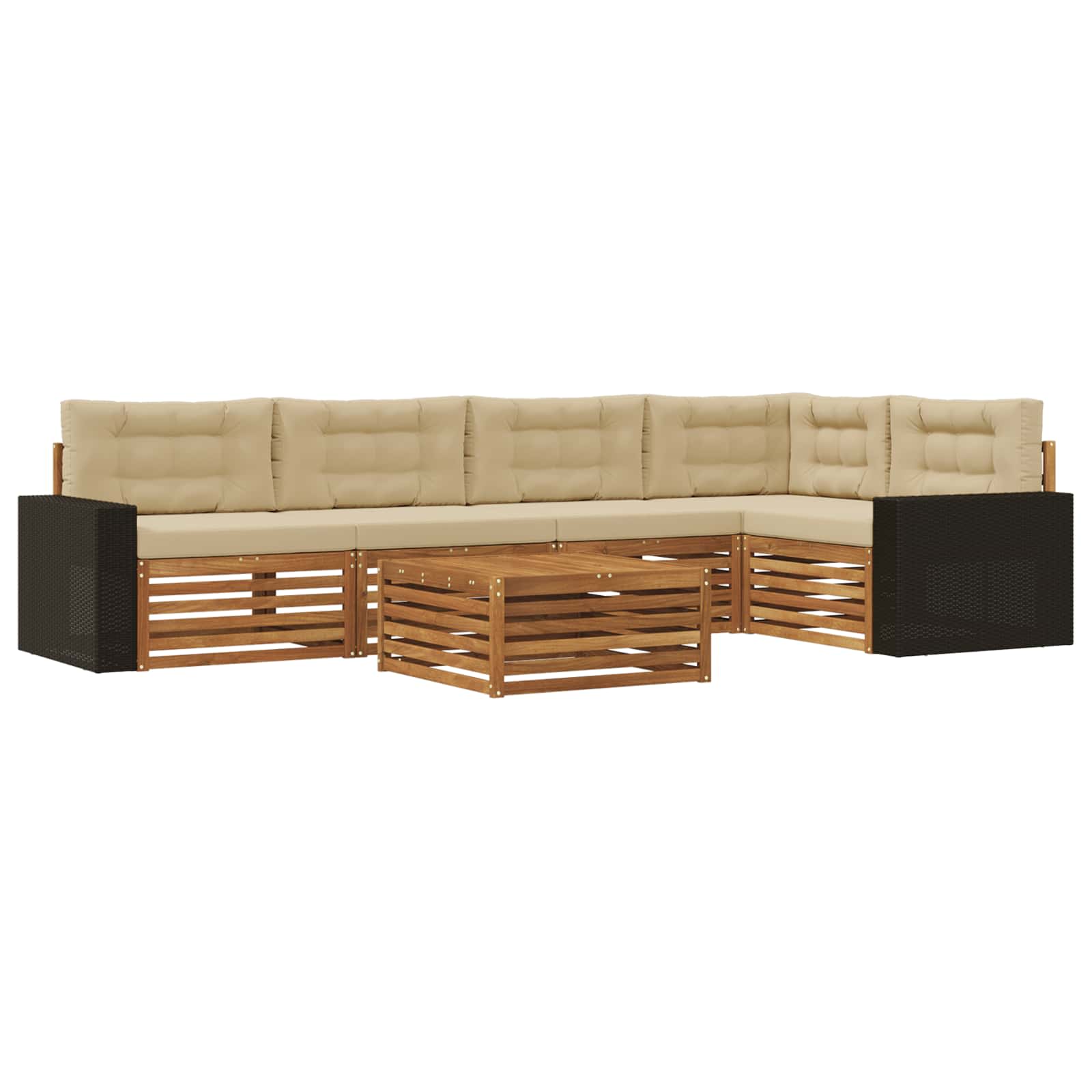 vidaXL Buiten bankenset 6 pcs Naturel Massief Acaciahout