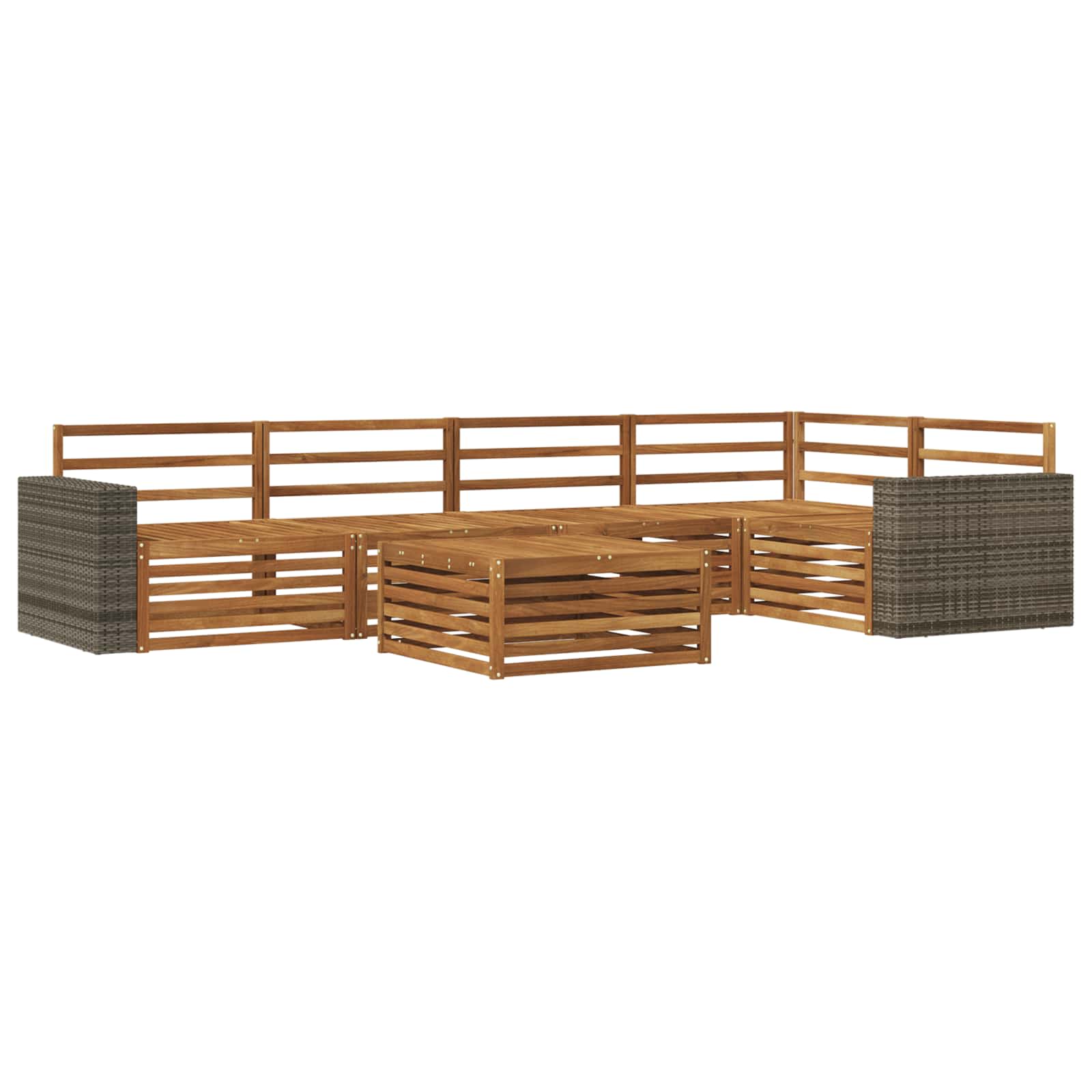 vidaXL Buiten bankenset 6 pcs Naturel Massief Acaciahout