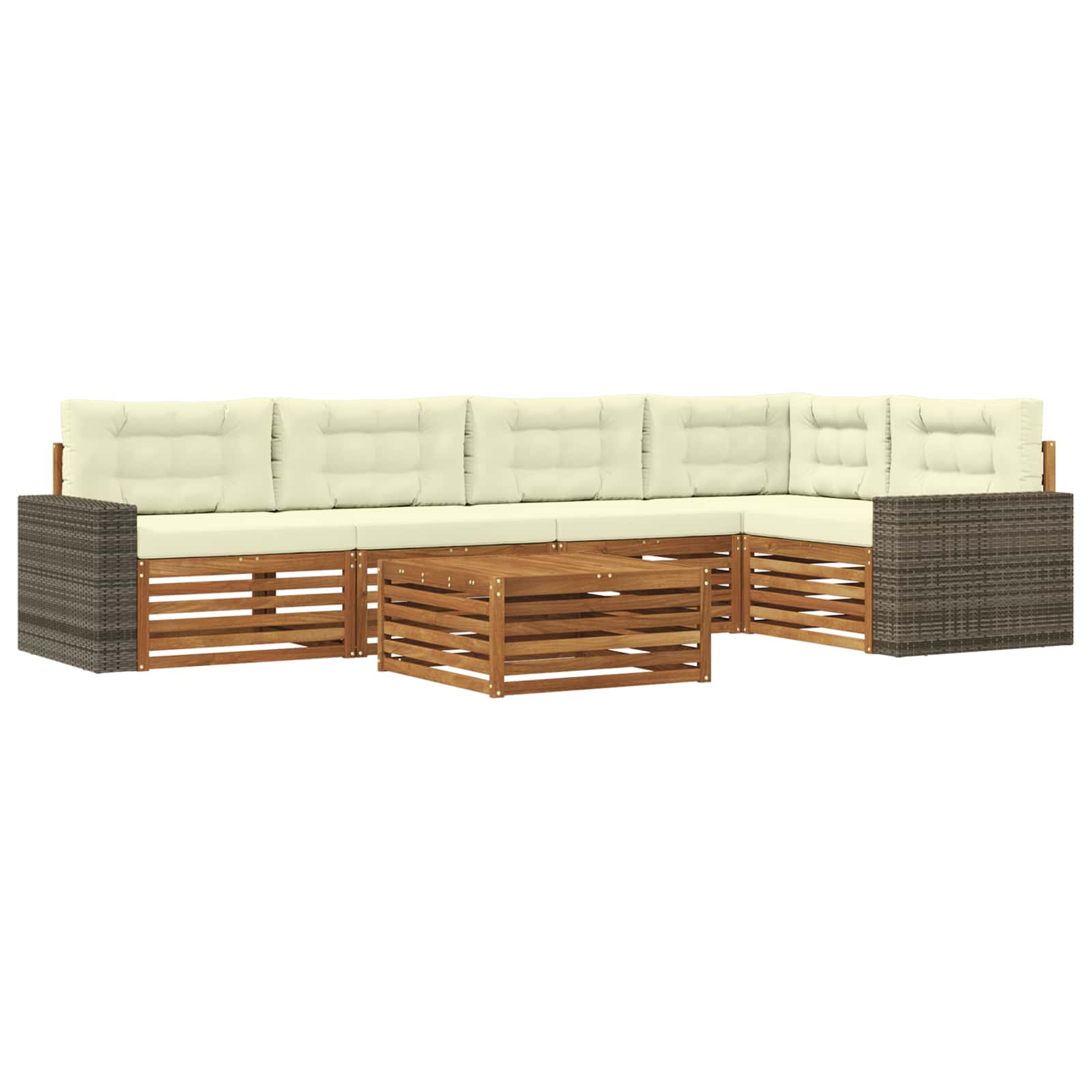 vidaXL Buiten bankenset 6 pcs Naturel Massief Acaciahout