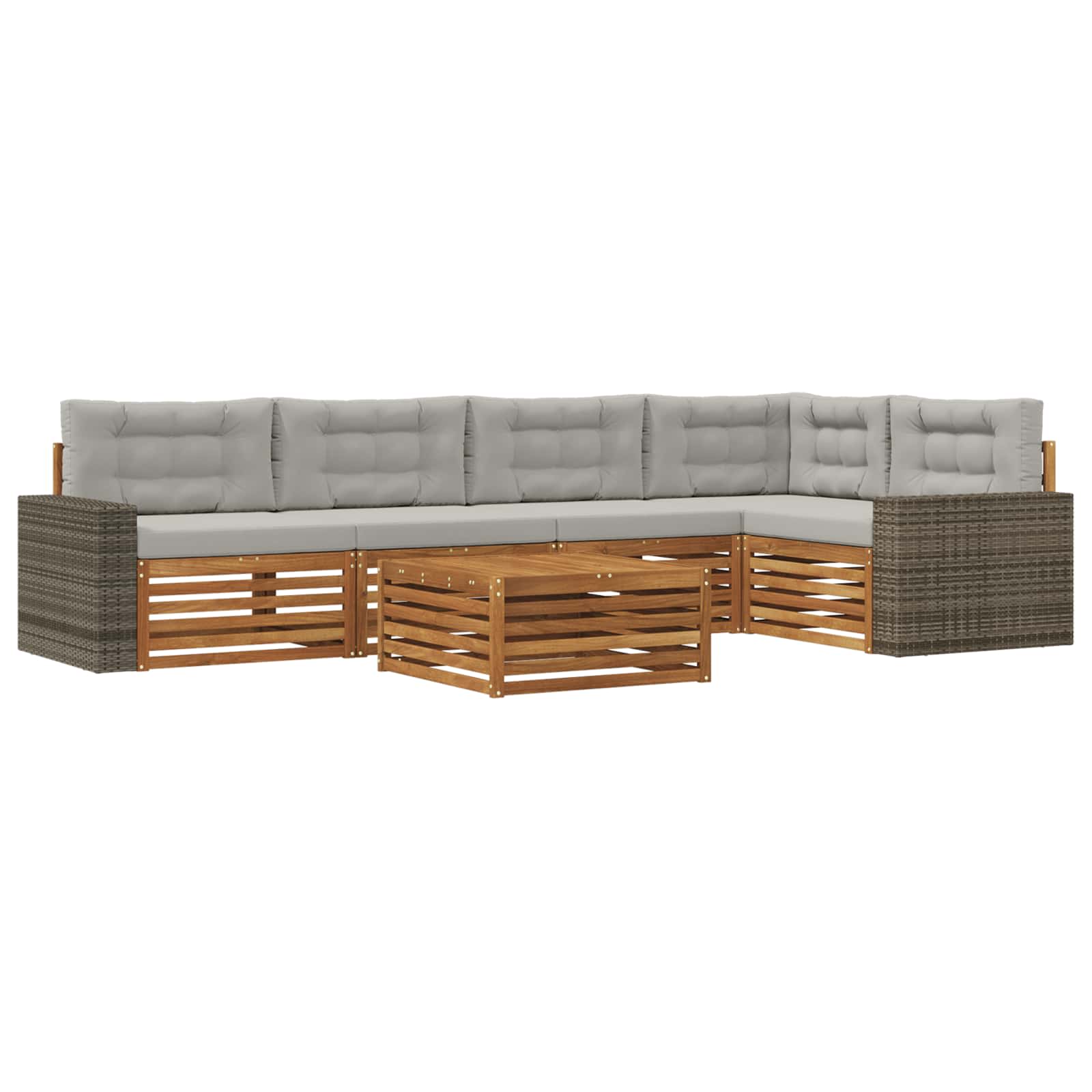 vidaXL Buiten bankenset 6 pcs Naturel Massief Acaciahout
