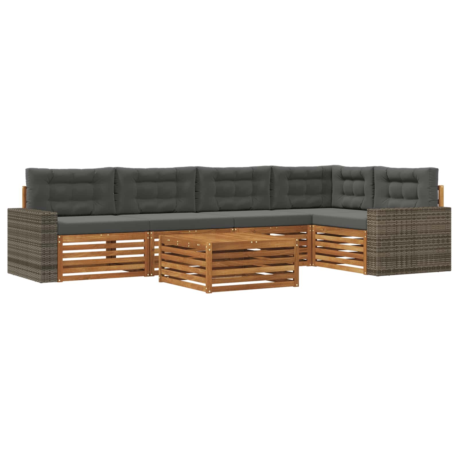 vidaXL Buiten bankenset 6 pcs Naturel Massief Acaciahout