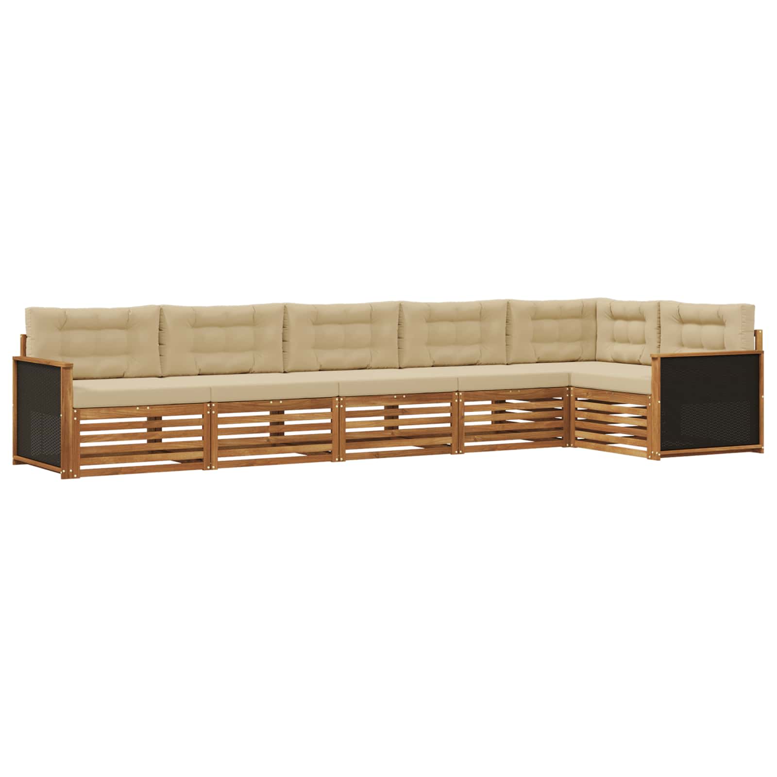 vidaXL Buiten bankenset 6 pcs Naturel Massief Acaciahout