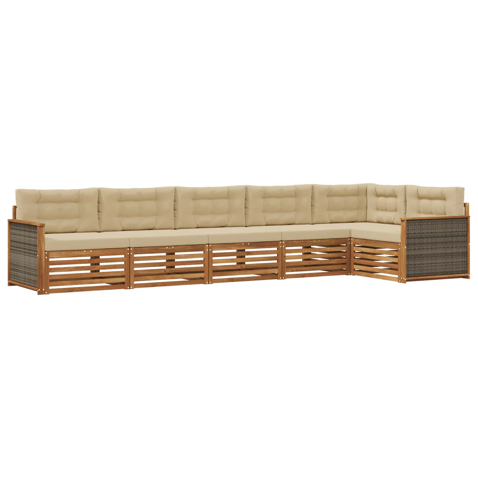 vidaXL Buiten bankenset 6 pcs Naturel Massief Acaciahout