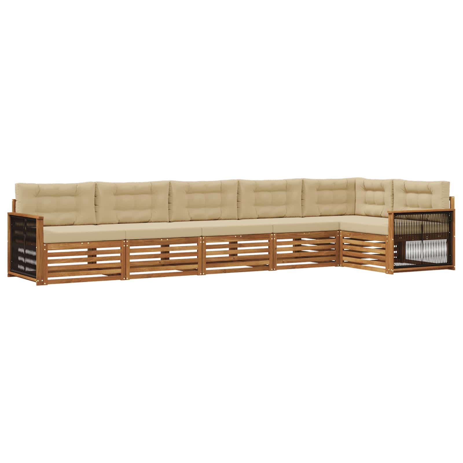 vidaXL Buiten bankenset 6 pcs Naturel Massief Acaciahout