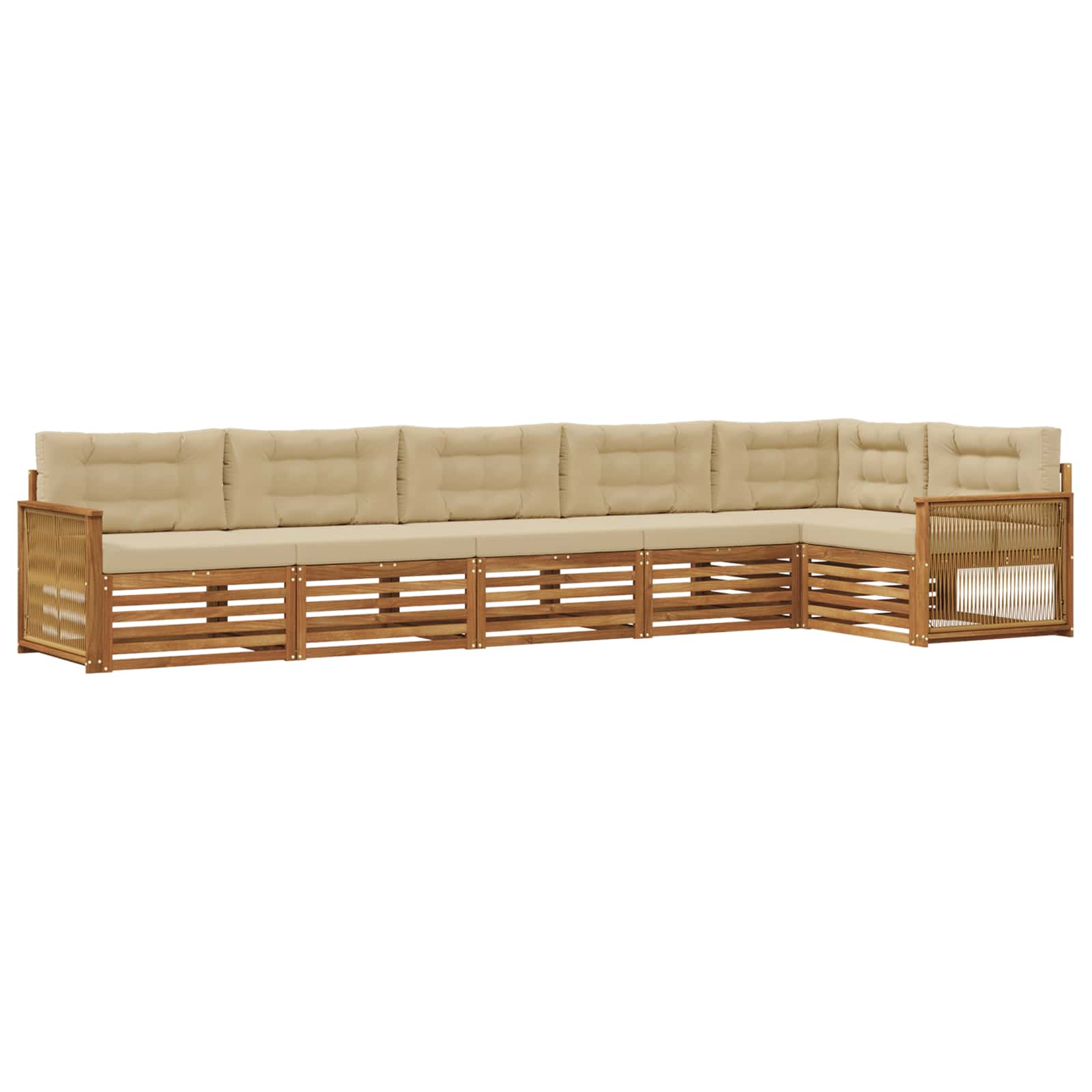 vidaXL Buiten bankenset 6 pcs Naturel Massief Acaciahout