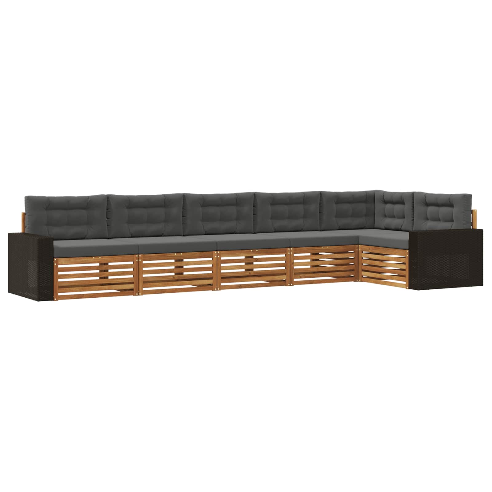 vidaXL Buiten bankenset 6 pcs Naturel Massief Acaciahout