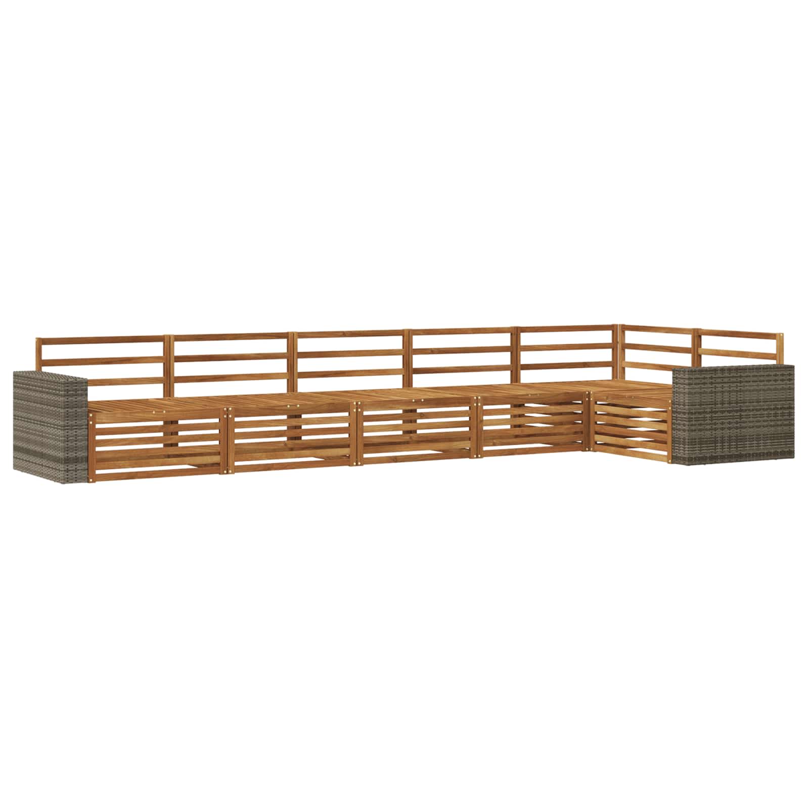 vidaXL Buiten bankenset 6 pcs Naturel Massief Acaciahout