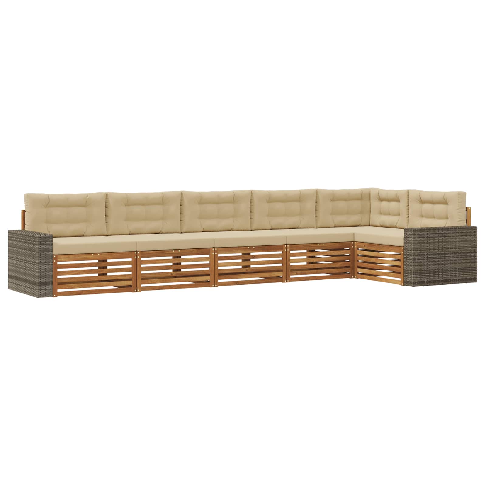 vidaXL Buiten bankenset 6 pcs Naturel Massief Acaciahout