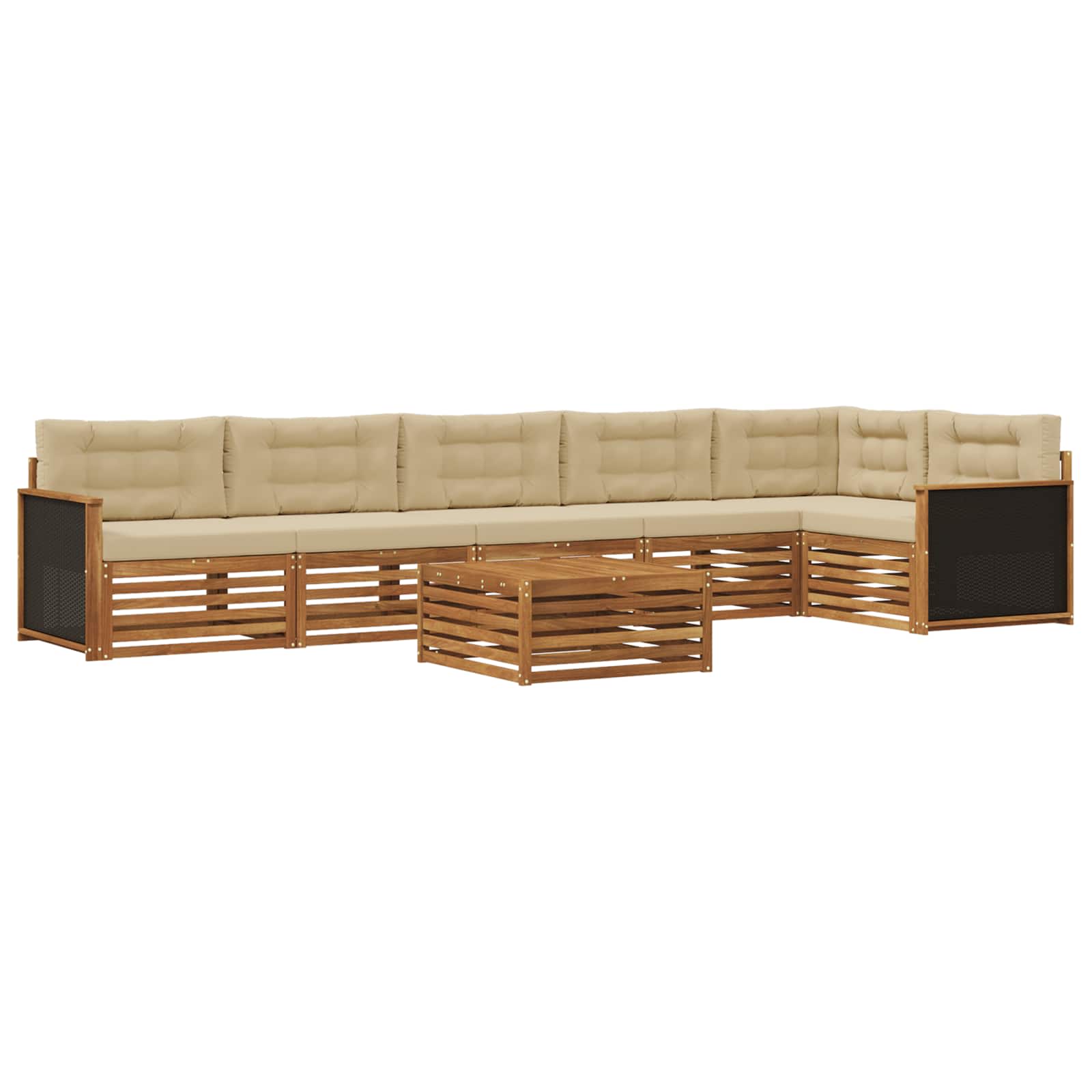 vidaXL Buiten bankenset 7 pcs Naturel Massief Acaciahout