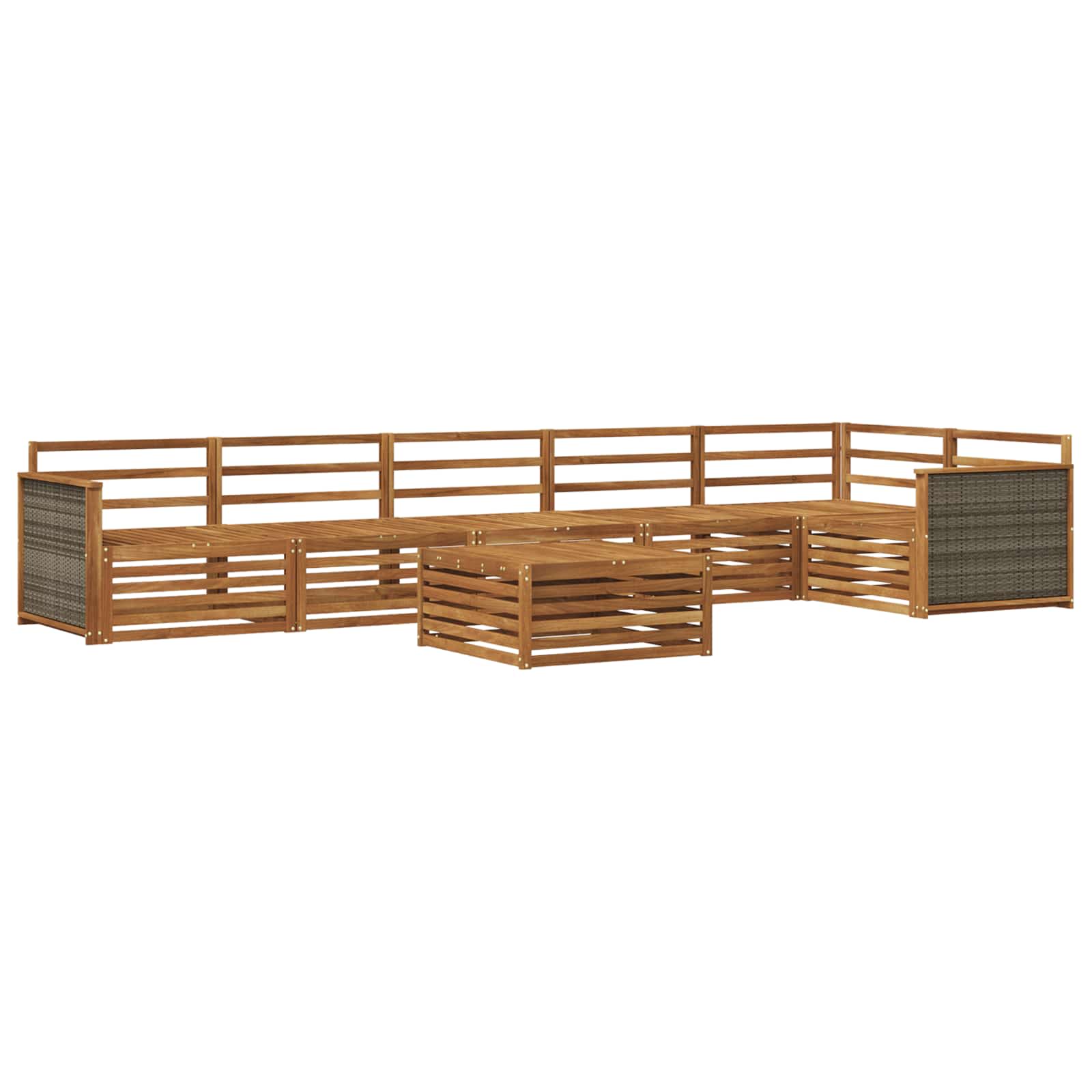 vidaXL Buiten bankenset 7 pcs Naturel Massief Acaciahout