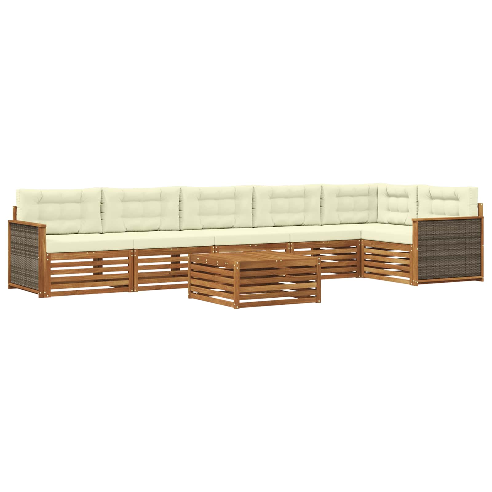 vidaXL Buiten bankenset 7 pcs Naturel Massief Acaciahout